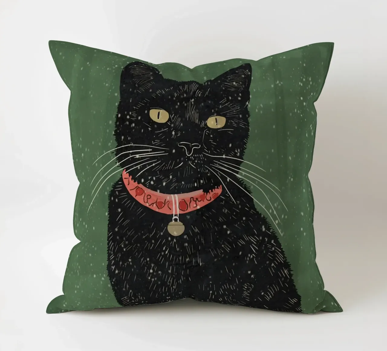Black Cat 5 decorative cushion by ThingDesign