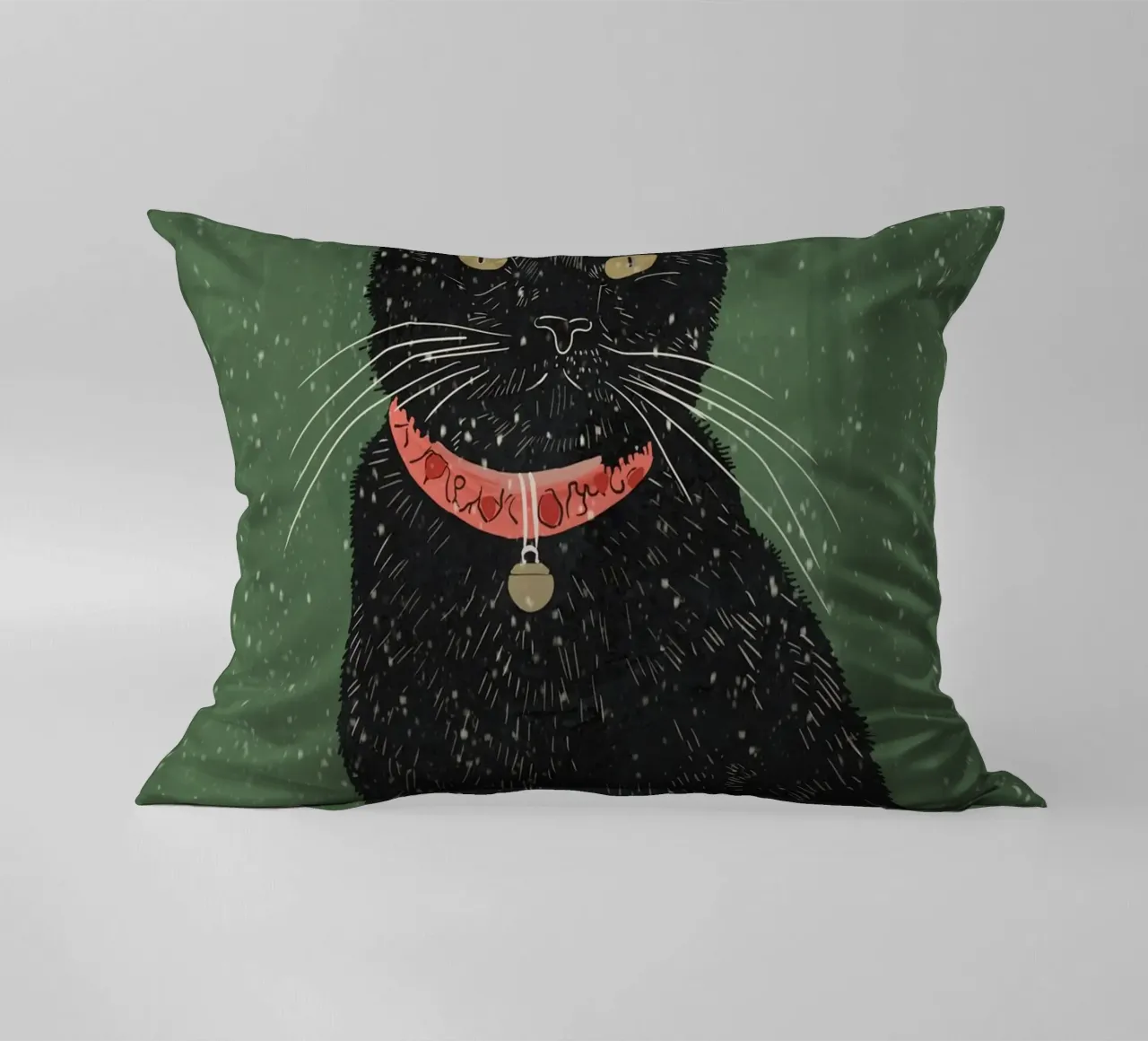 Black Cat 5 decorative cushion by ThingDesign