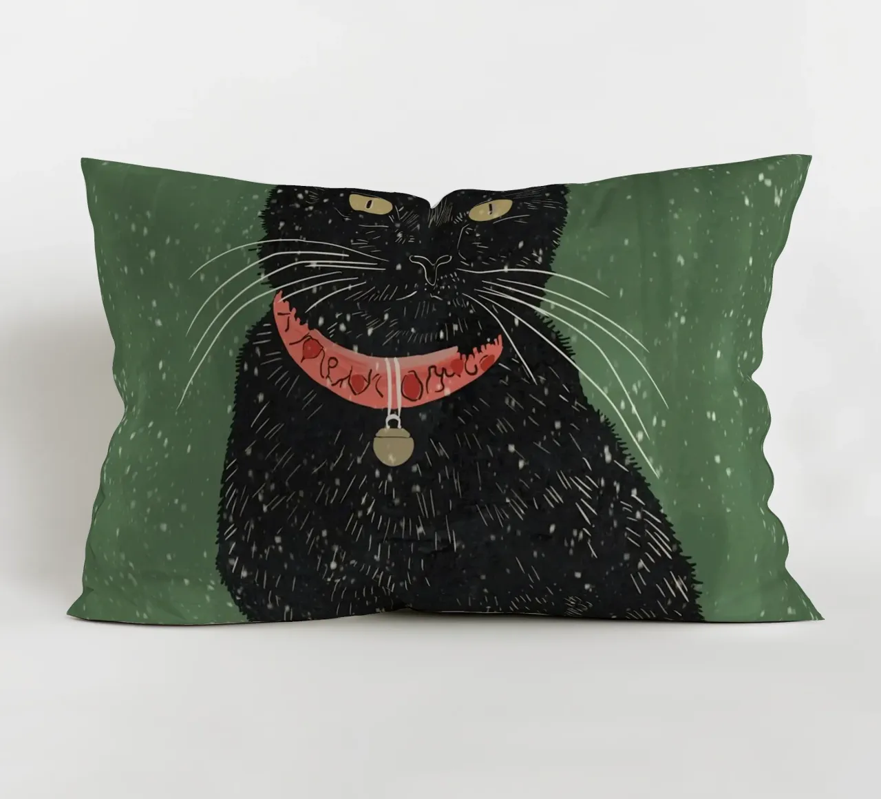 Black Cat 5 decorative cushion by ThingDesign