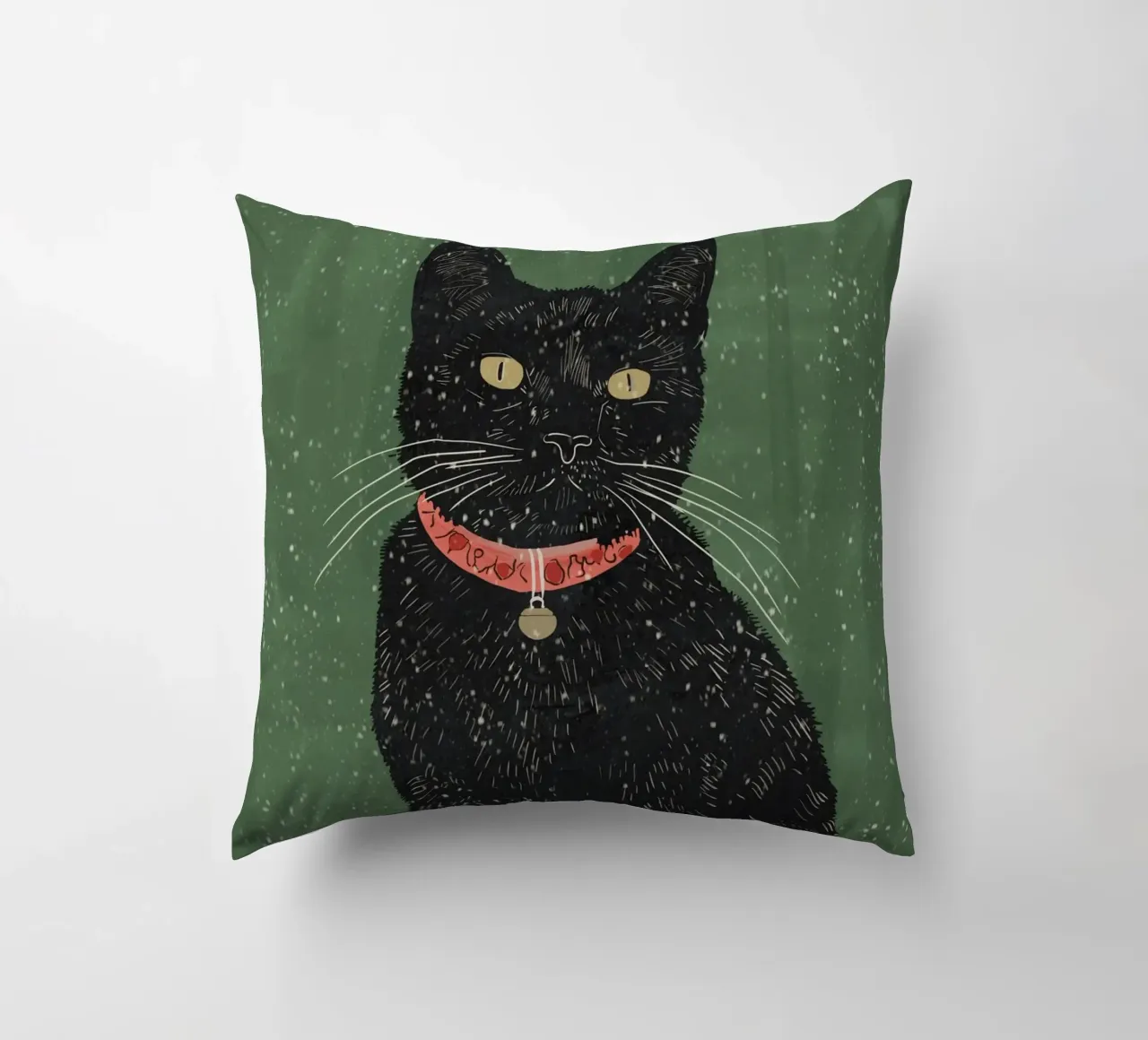 Black Cat 5 decorative cushion by ThingDesign