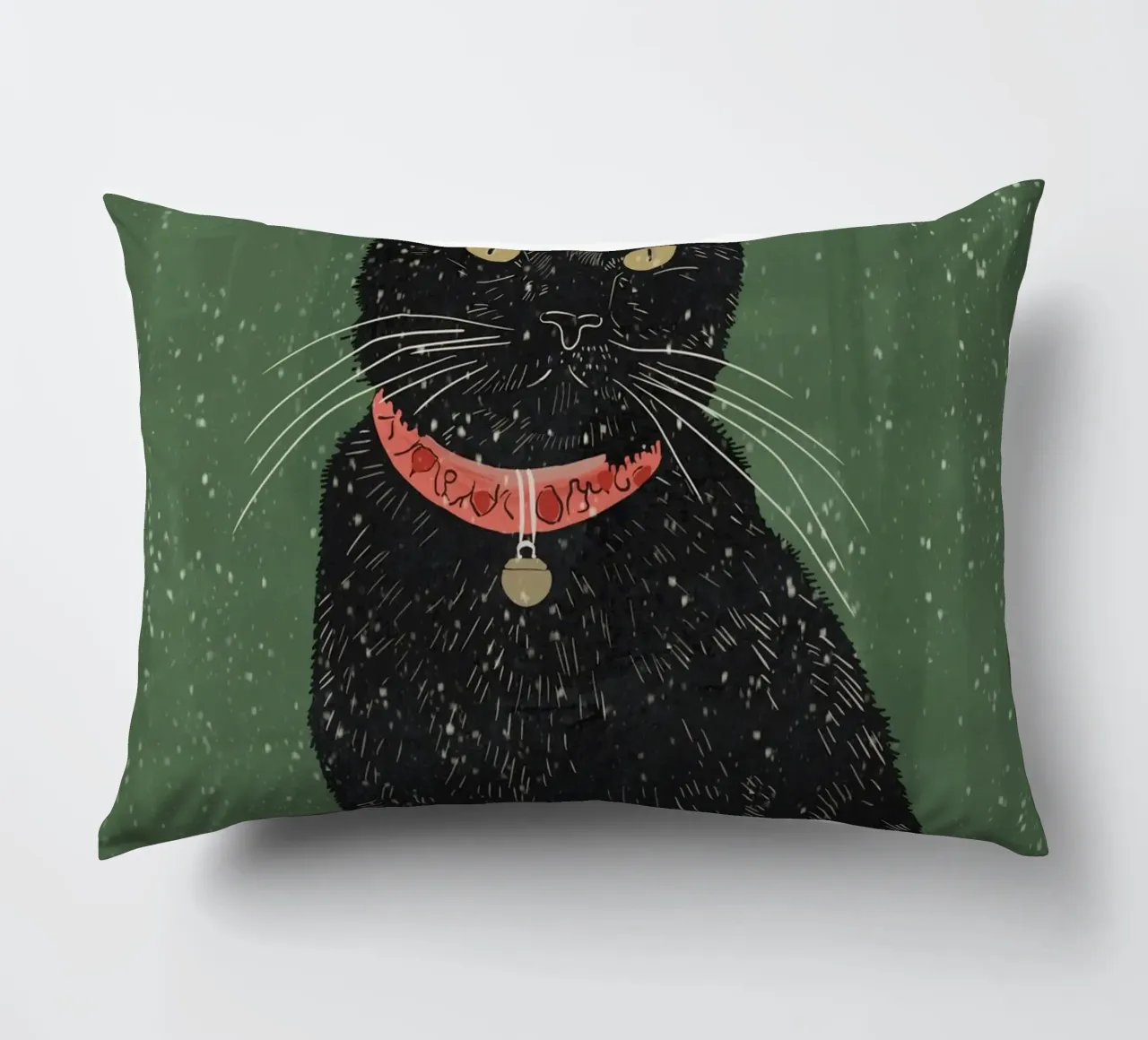 Black Cat 5 decorative cushion by ThingDesign