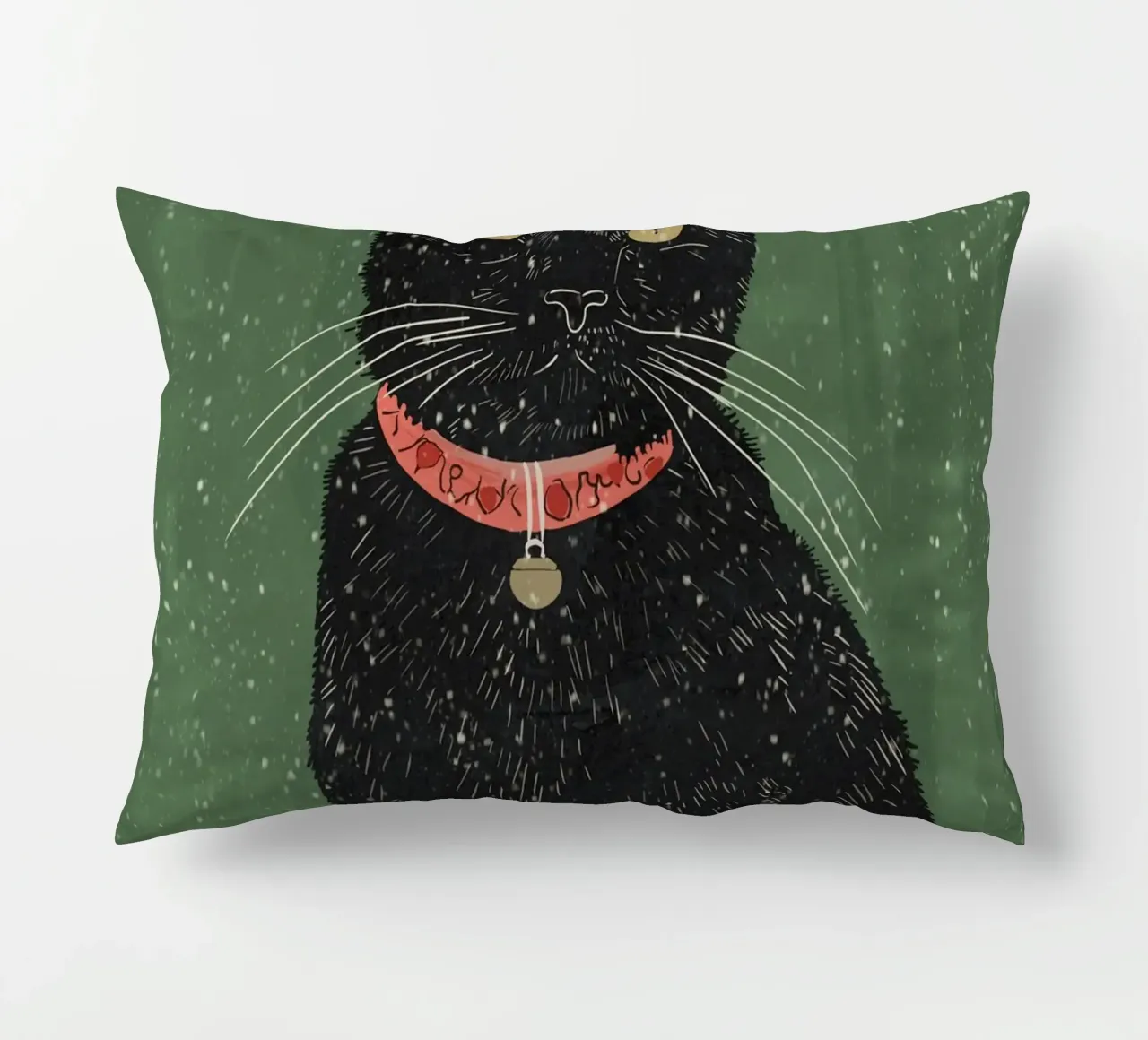 Black Cat 5 decorative cushion by ThingDesign