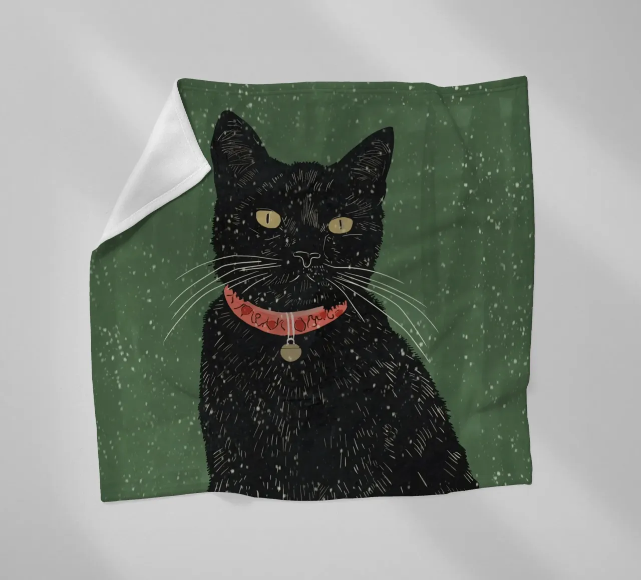 Gatto nero 5 coperta in pile da ThingDesign