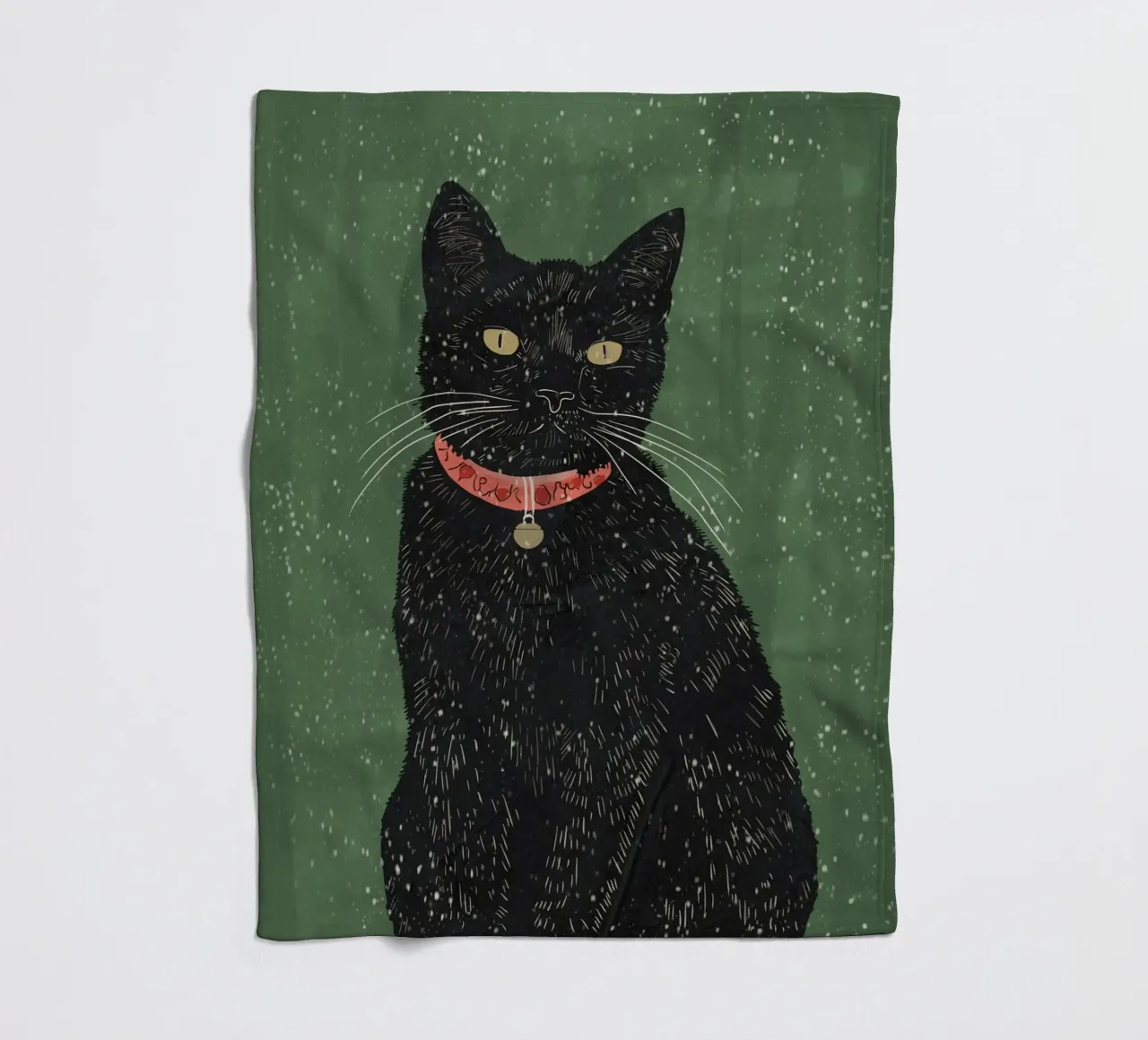 Gatto nero 5 coperta in pile da ThingDesign