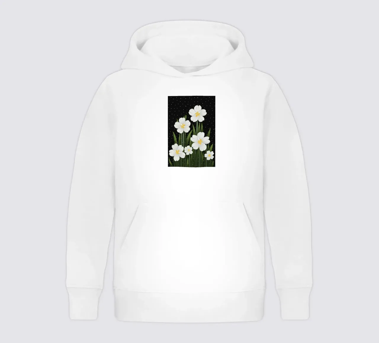 Weiße Blüten im Sternenlicht Kinder Hoodie von Moonlite Desire