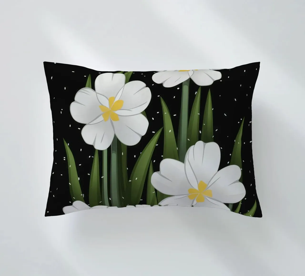 Fiori bianchi stellati cuscino da Moonlite Desire