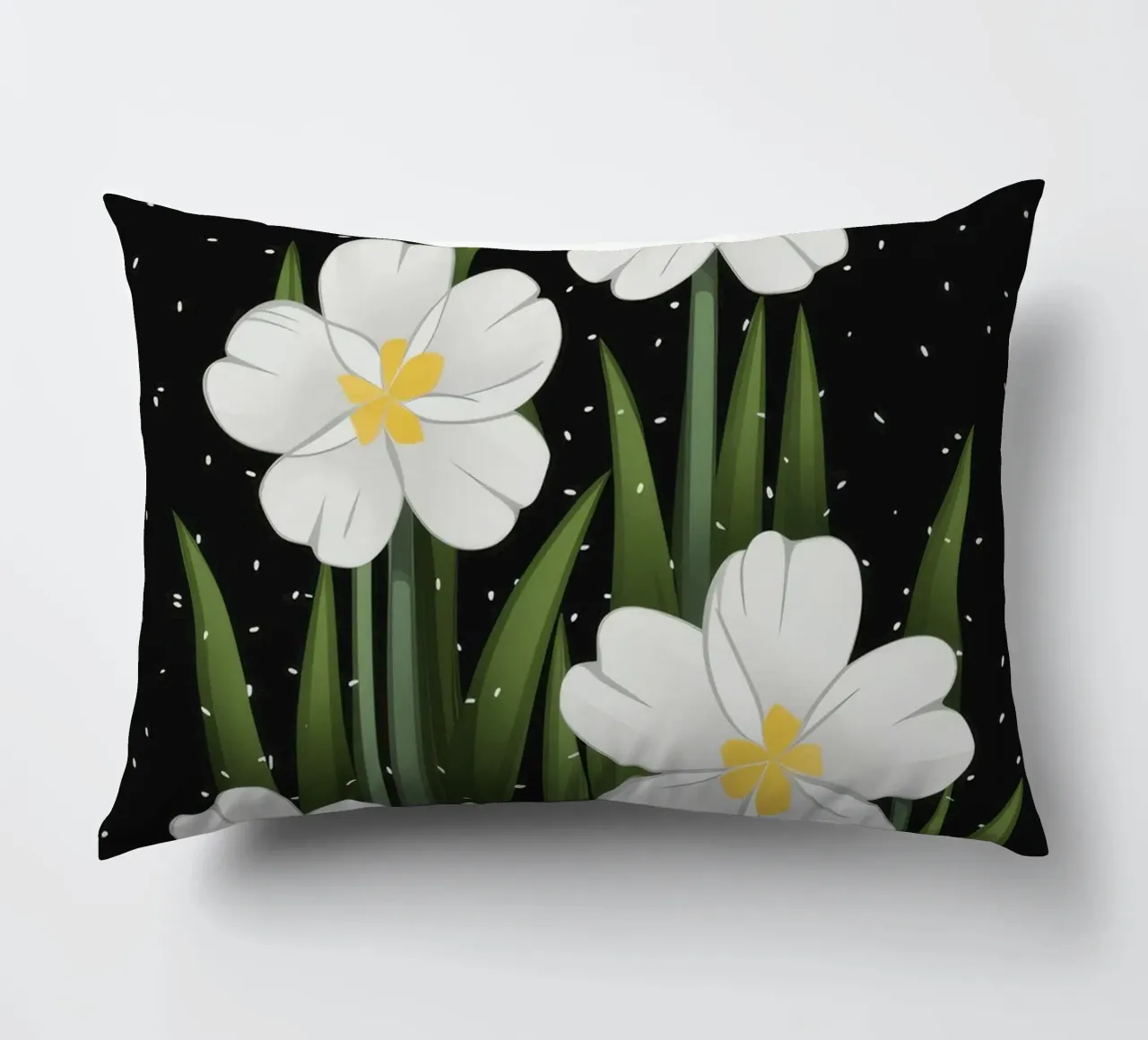 Fiori bianchi stellati cuscino da Moonlite Desire