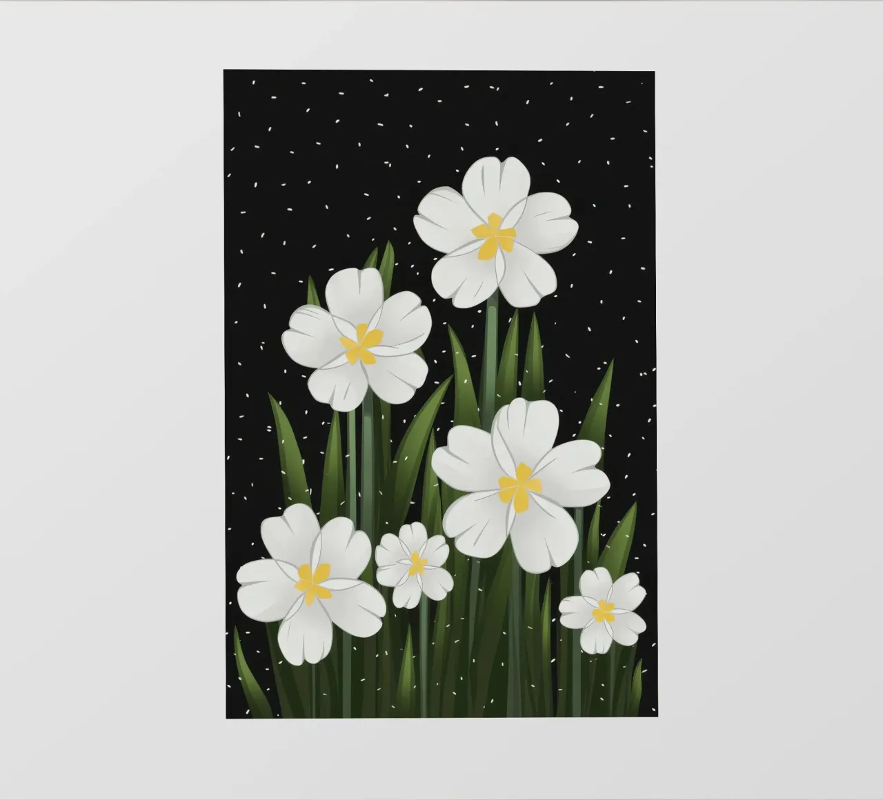 Fiori bianchi stellati telo in pvc da Moonlite Desire