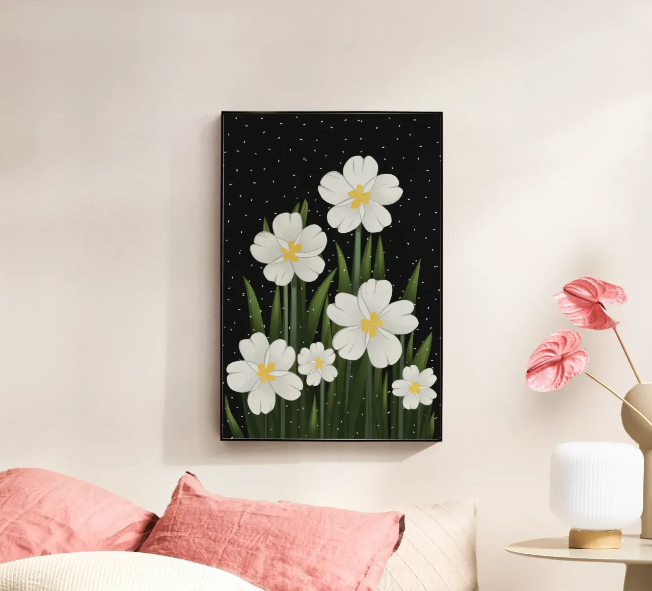 Starlit White Blooms acrylic glass by Moonlite Desire