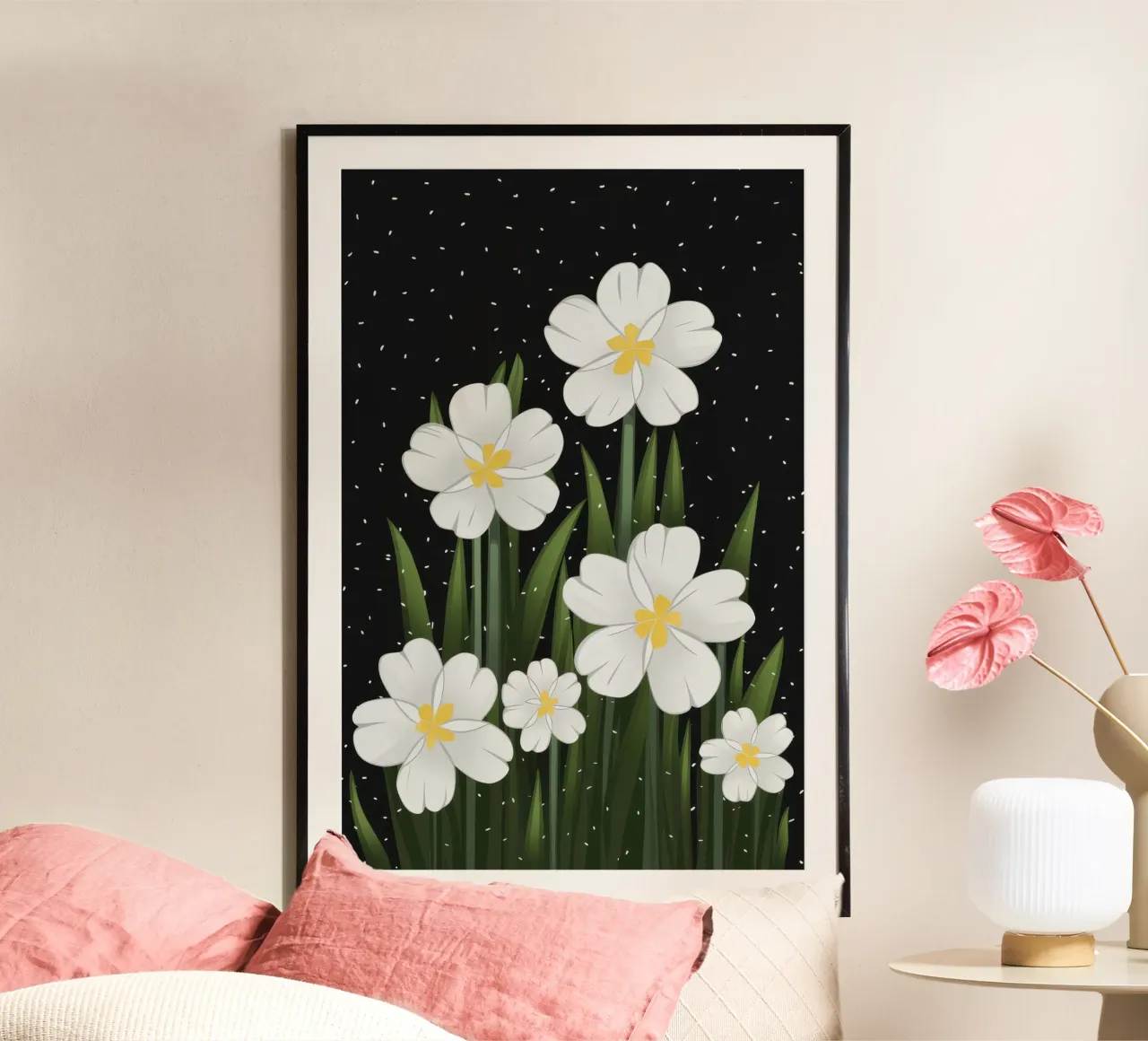 Fiori bianchi stellati carta hahnemühle da Moonlite Desire