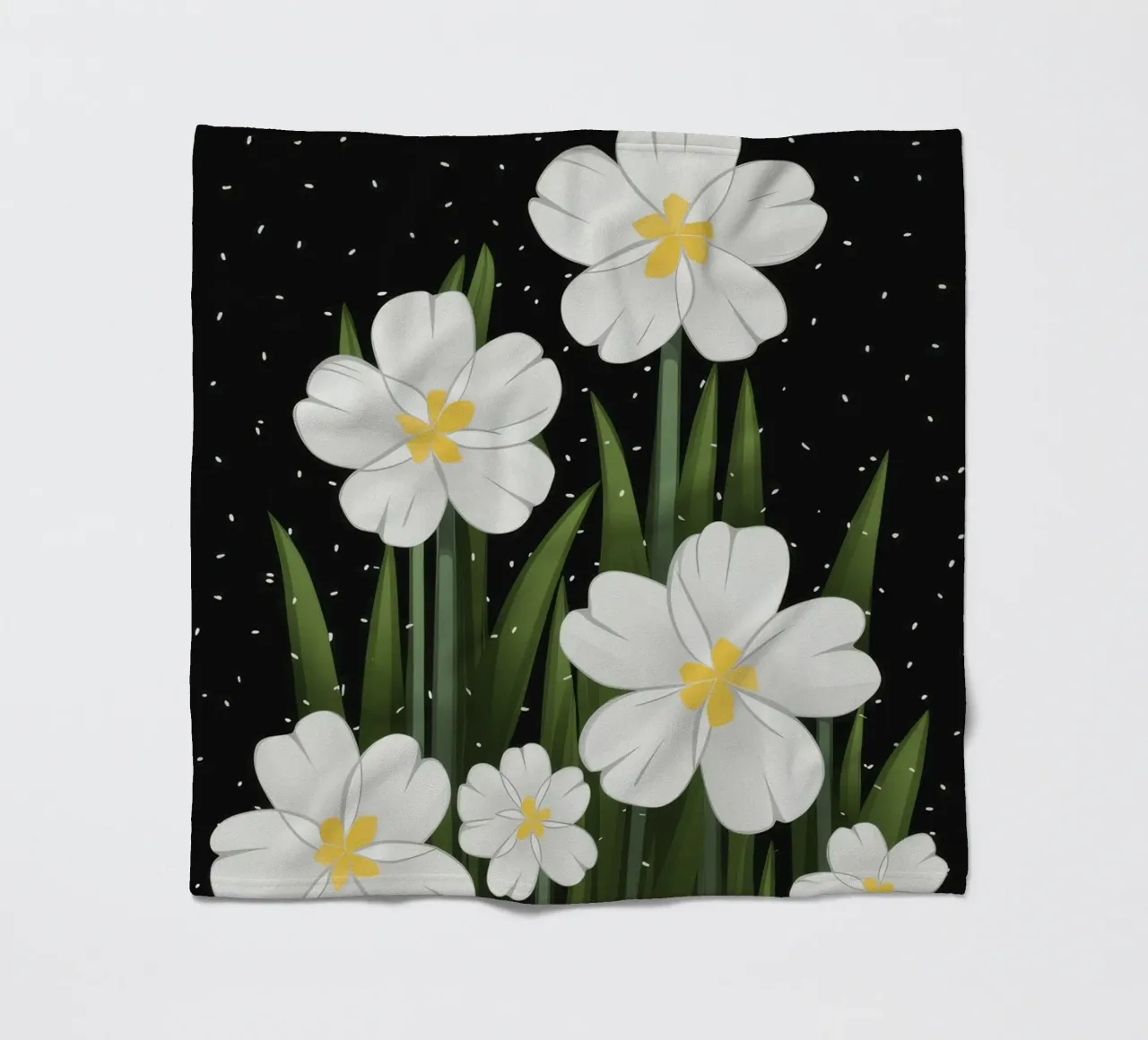 Fiori bianchi stellati coperta in pile da Moonlite Desire