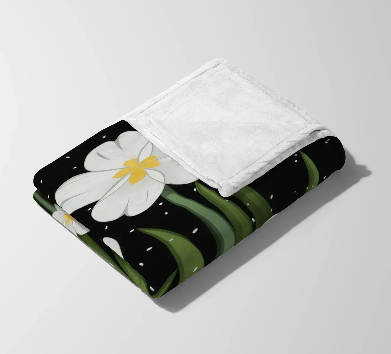 Fiori bianchi stellati coperta in pile da Moonlite Desire