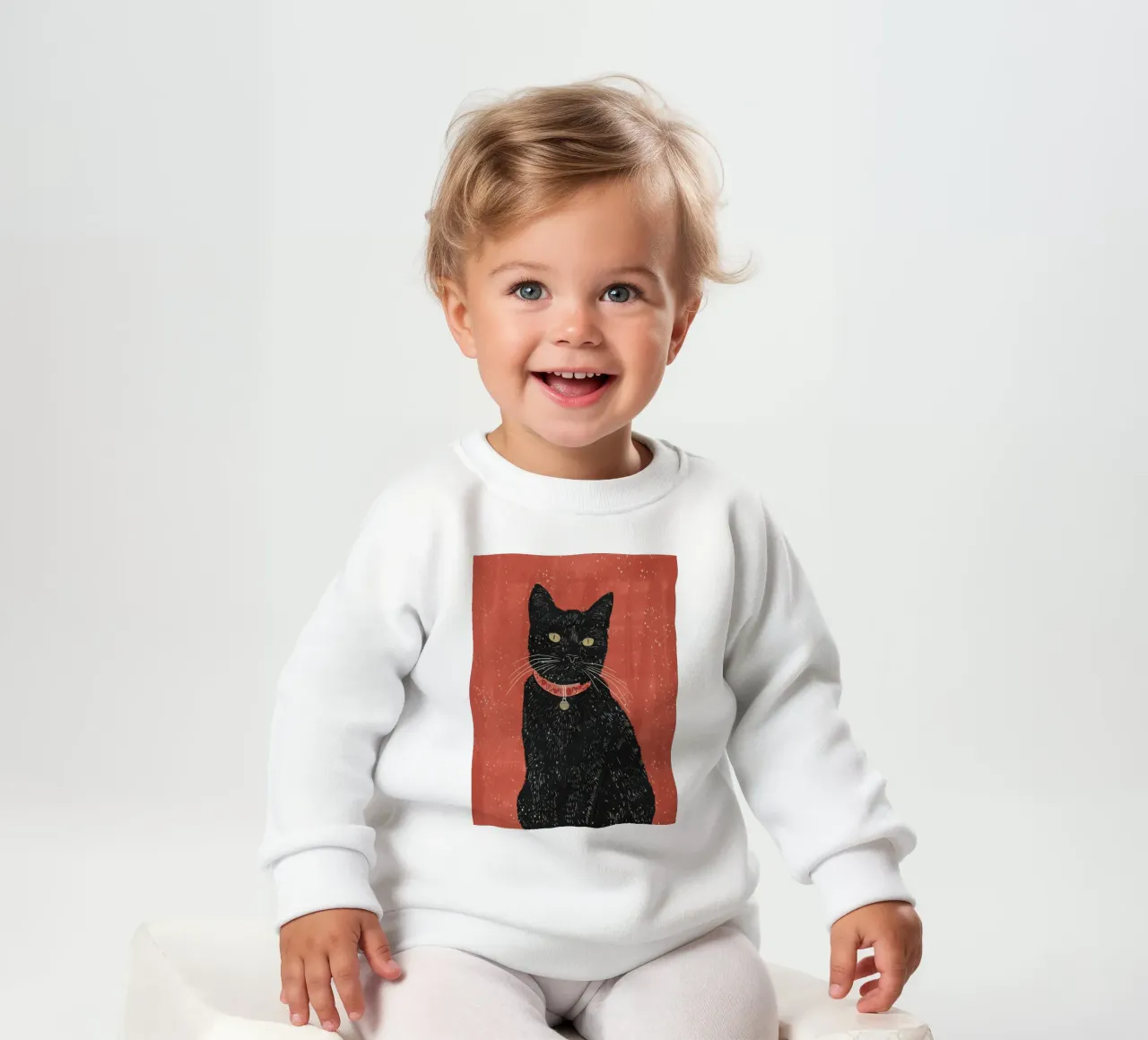 Gatto nero 6 felpa neonato da ThingDesign
