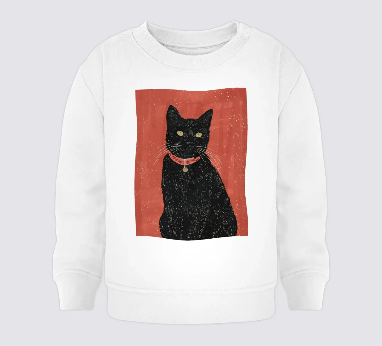 Gatto nero 6 felpa neonato da ThingDesign