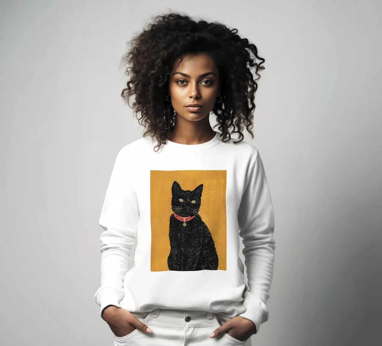 Gatto nero 7 felpa da ThingDesign