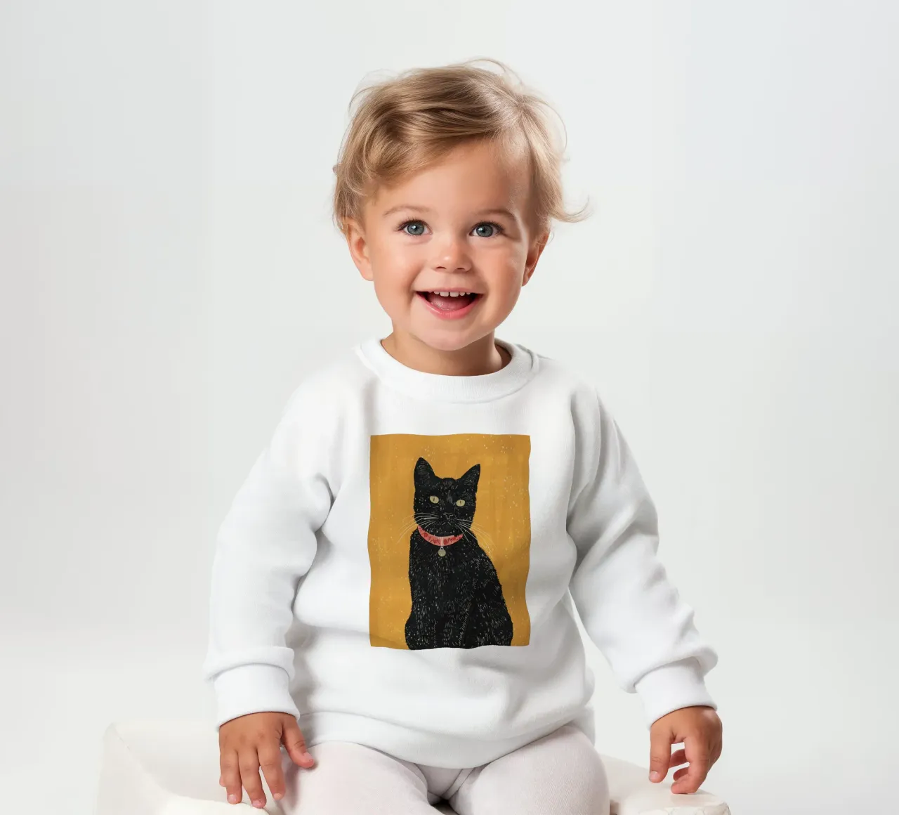 Gatto nero 7 felpa neonato da ThingDesign