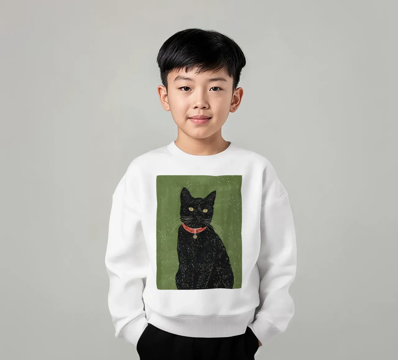Gatto nero 8 felpa bambino da ThingDesign