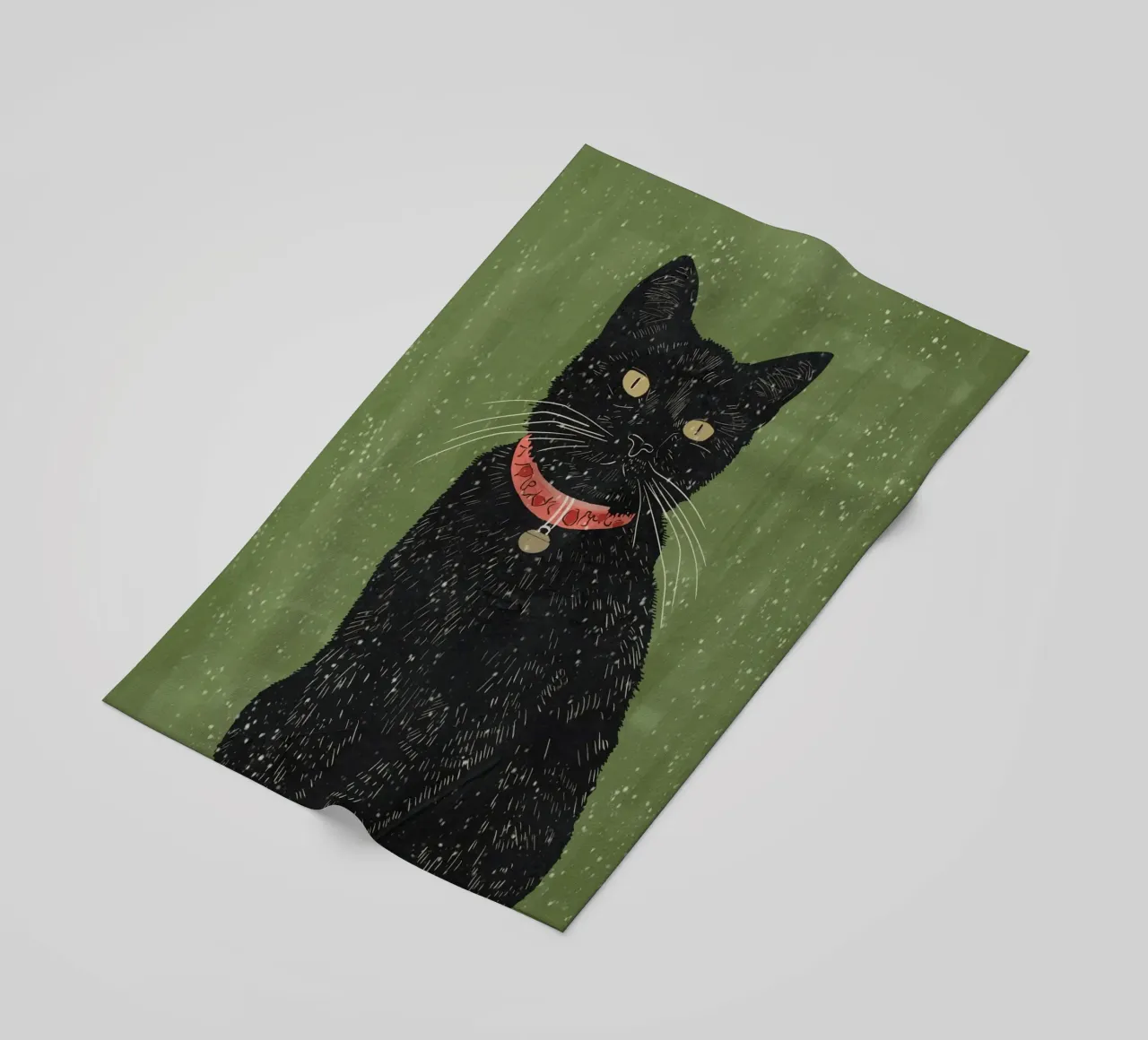 Gatto nero 8 telo mare da ThingDesign
