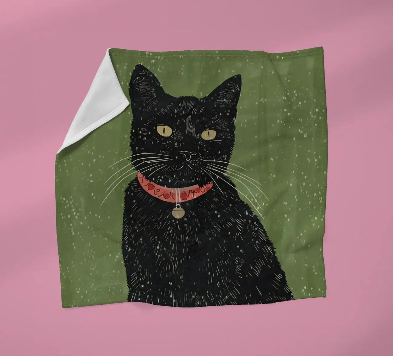 Gatto nero 8 coperta in pile da ThingDesign