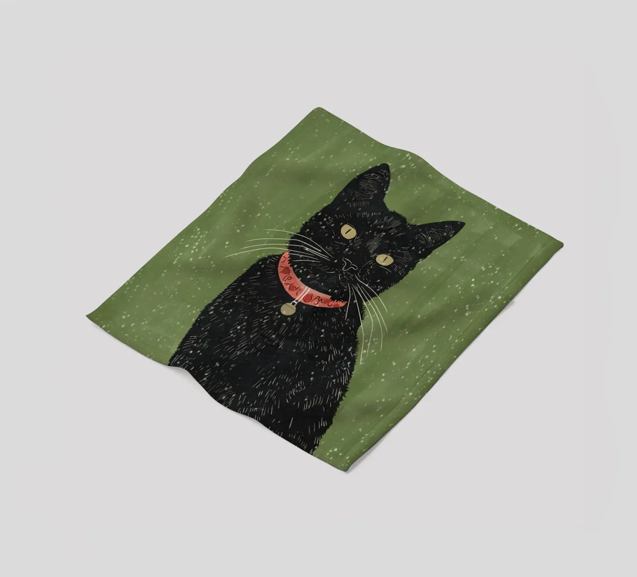Gatto nero 8 coperta in pile da ThingDesign