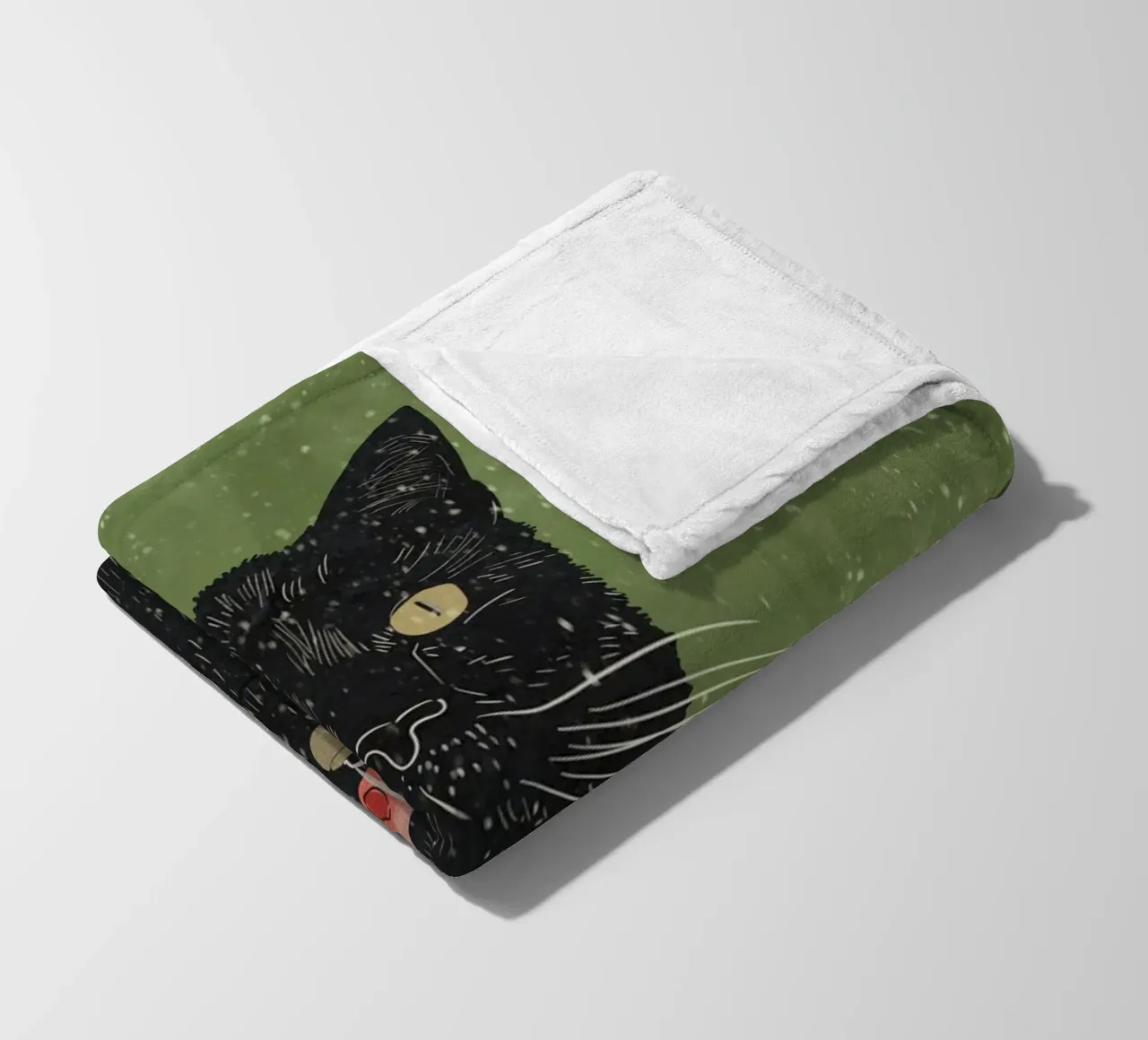 Gatto nero 8 coperta in pile da ThingDesign