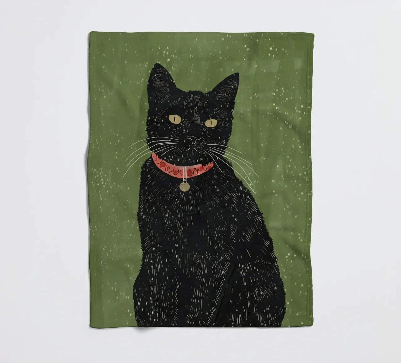 Gatto nero 8 coperta in pile da ThingDesign