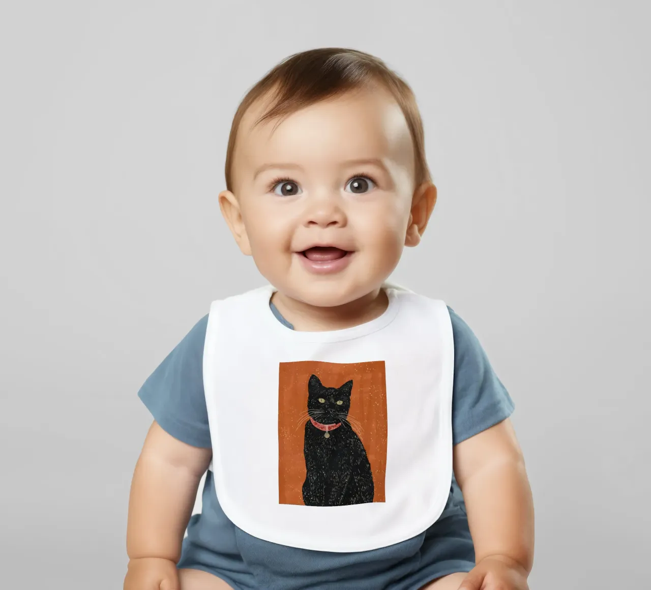 Gatto nero 9 bavaglino da ThingDesign