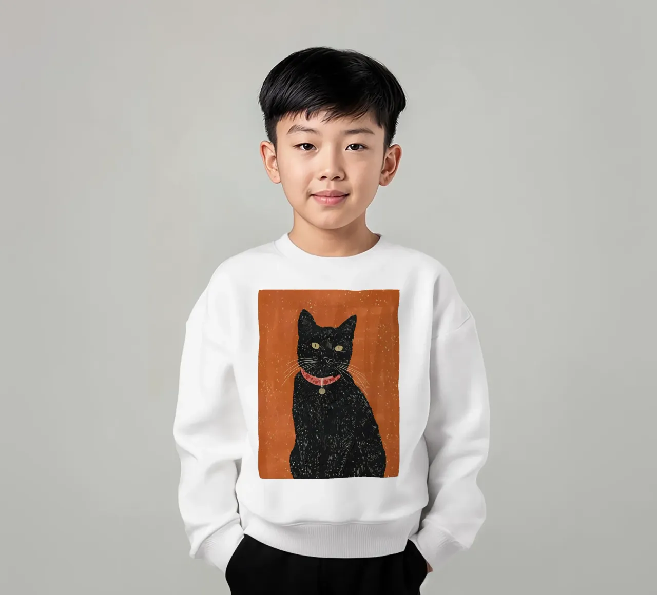 Gatto nero 9 felpa bambino da ThingDesign