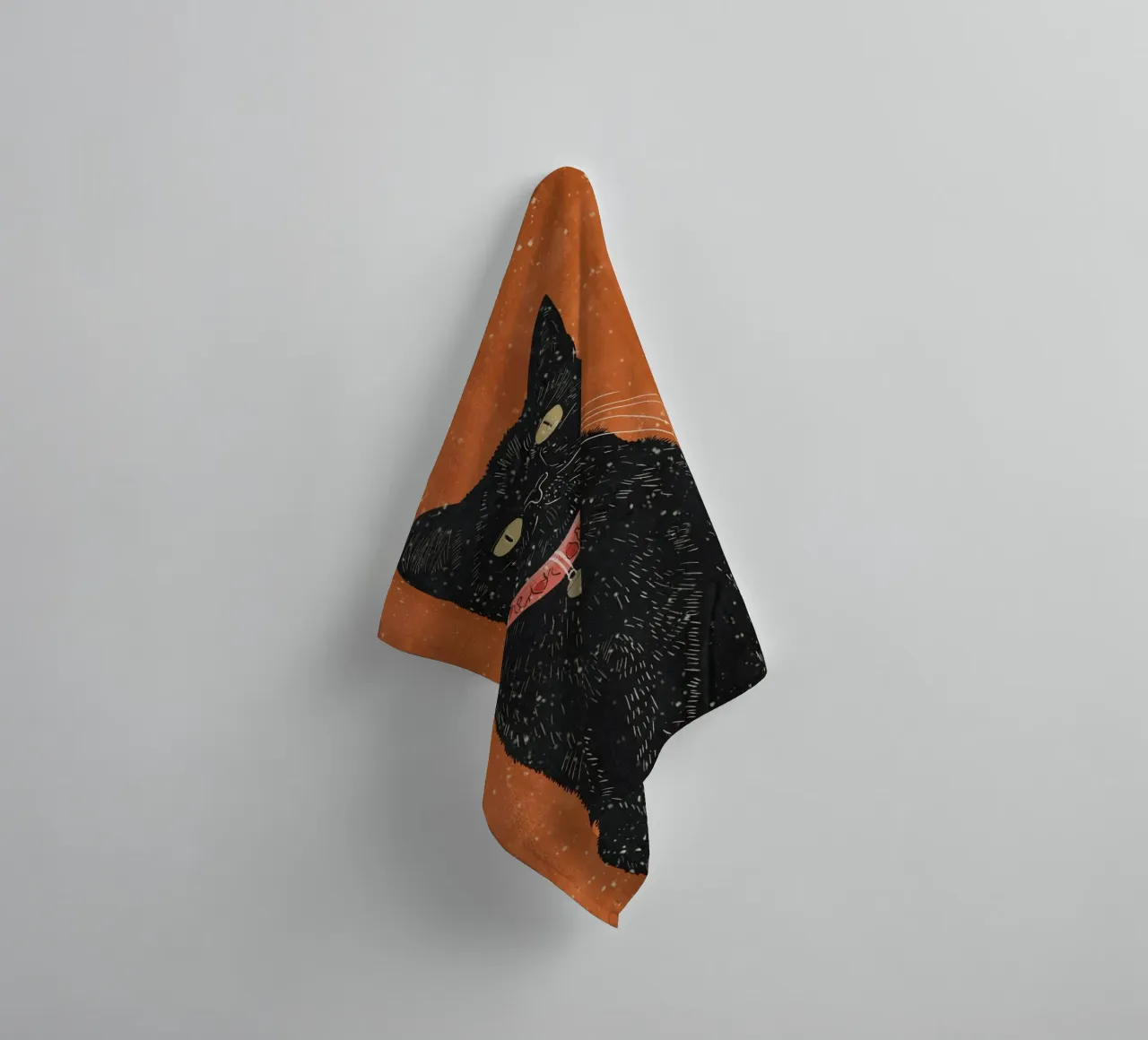 Schwarze Katze 9 Handtuch von ThingDesign