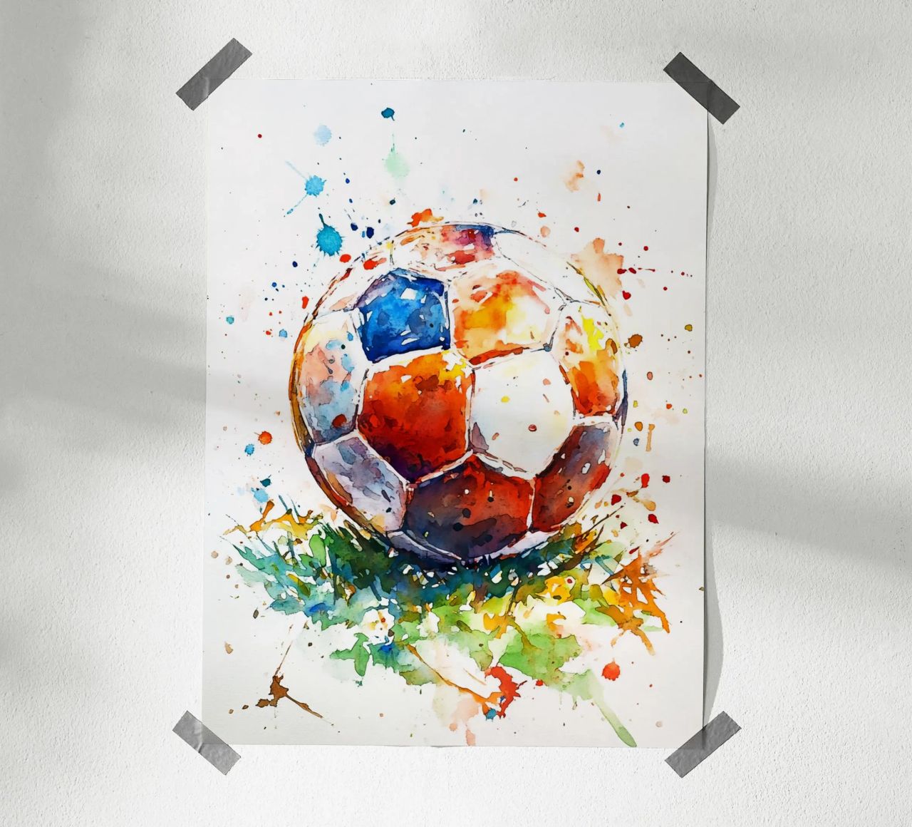 Football Ball Watercolor 2 poster de Mateo