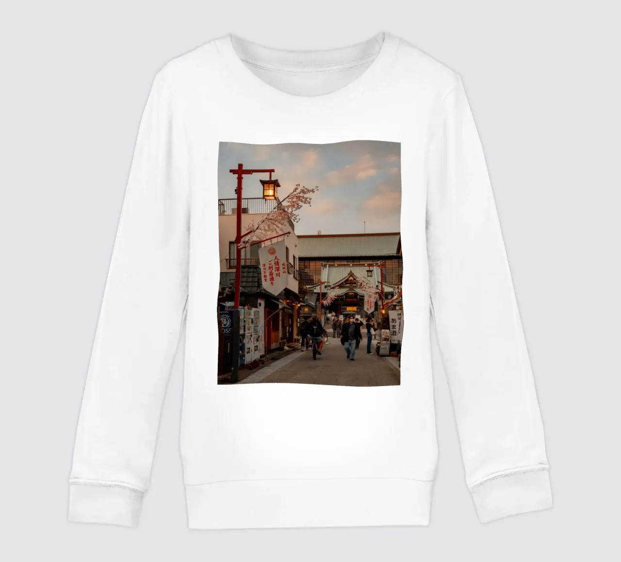 Sunset Temple in Tokyo, Japan kids sweatshirt by Marcel Bisig
