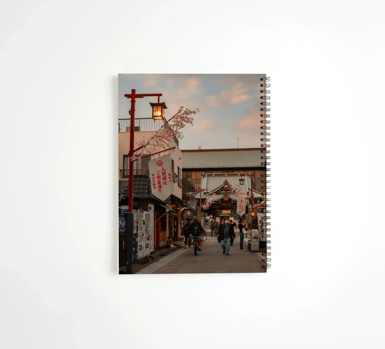 Sunset Temple in Tokyo, Japan spiral notebook by Marcel Bisig