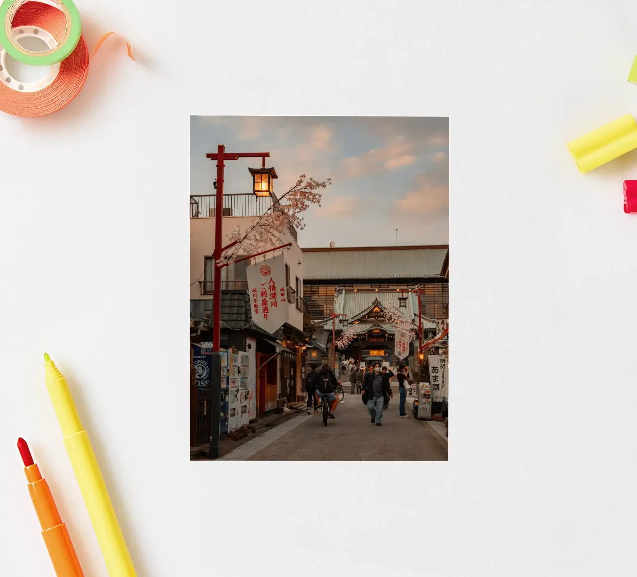 Sunset Temple in Tokyo, Japan sticker by Marcel Bisig