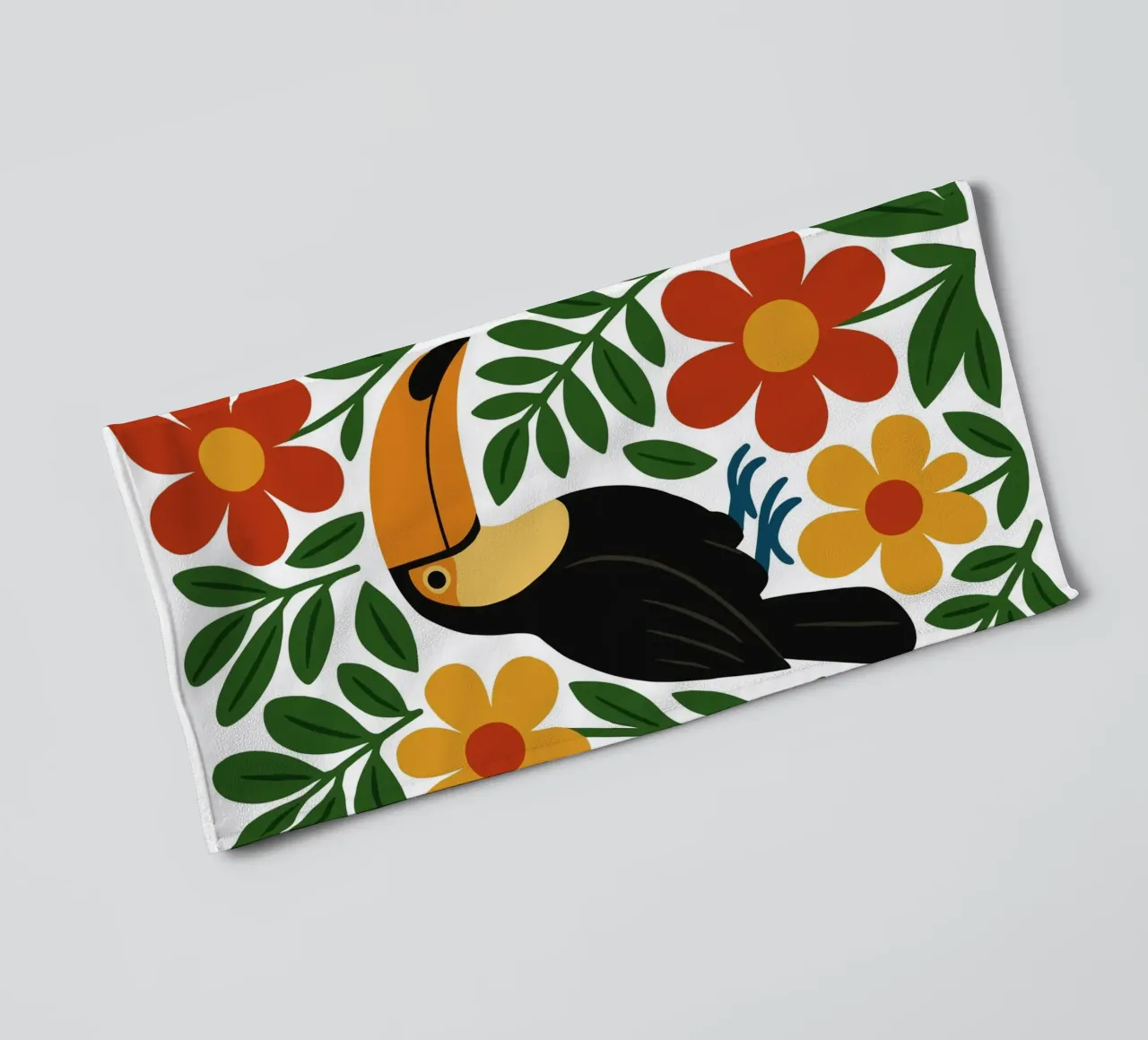 Tropical Toucan Bloom asciugamano da bagno da ramosashop