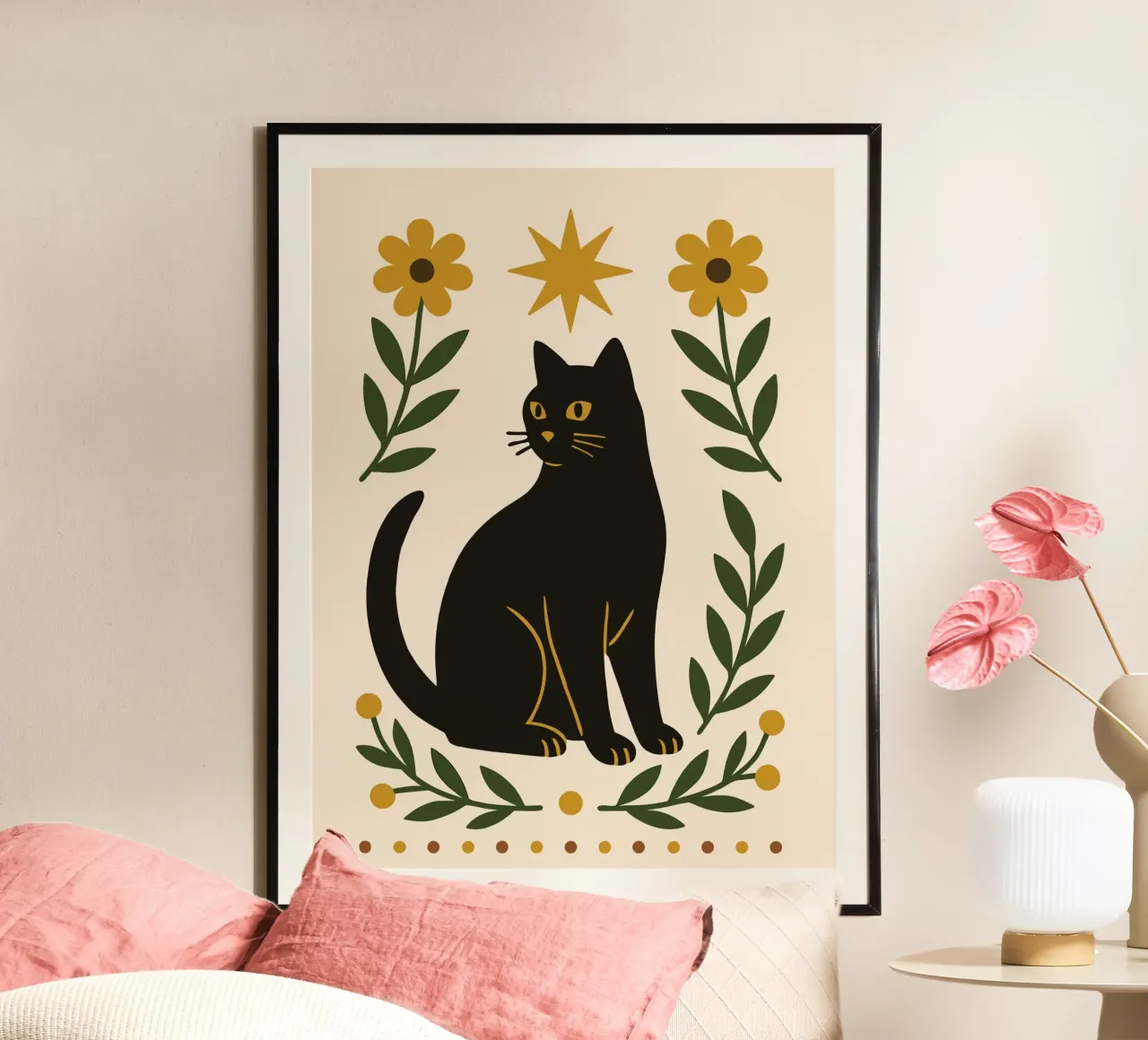 Mystical Cat and Star carta hahnemühle da ramosashop