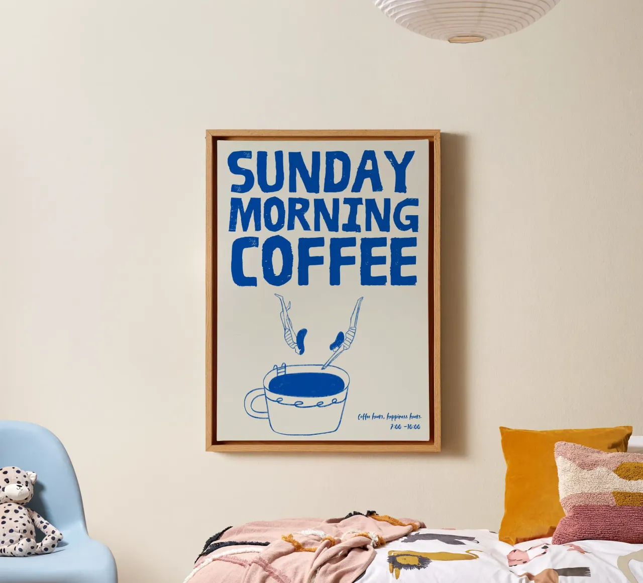 Sunday Morning Coffee canvas with Floater frame by PurePeachStudio
