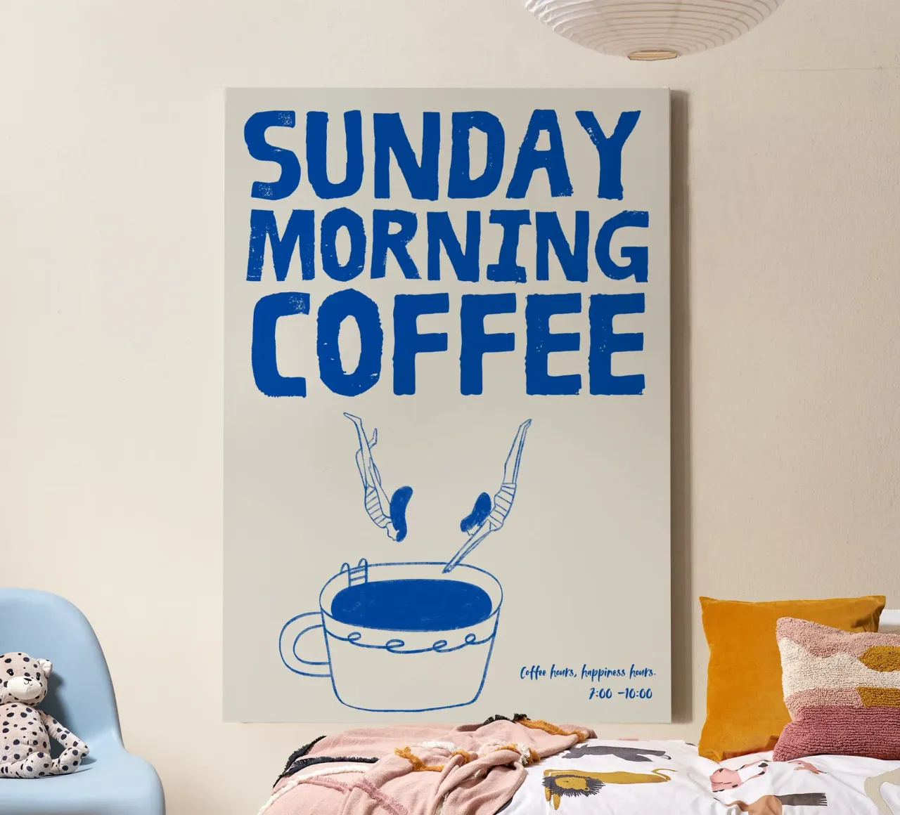 Sunday Morning Coffee canvas with Floater frame by PurePeachStudio