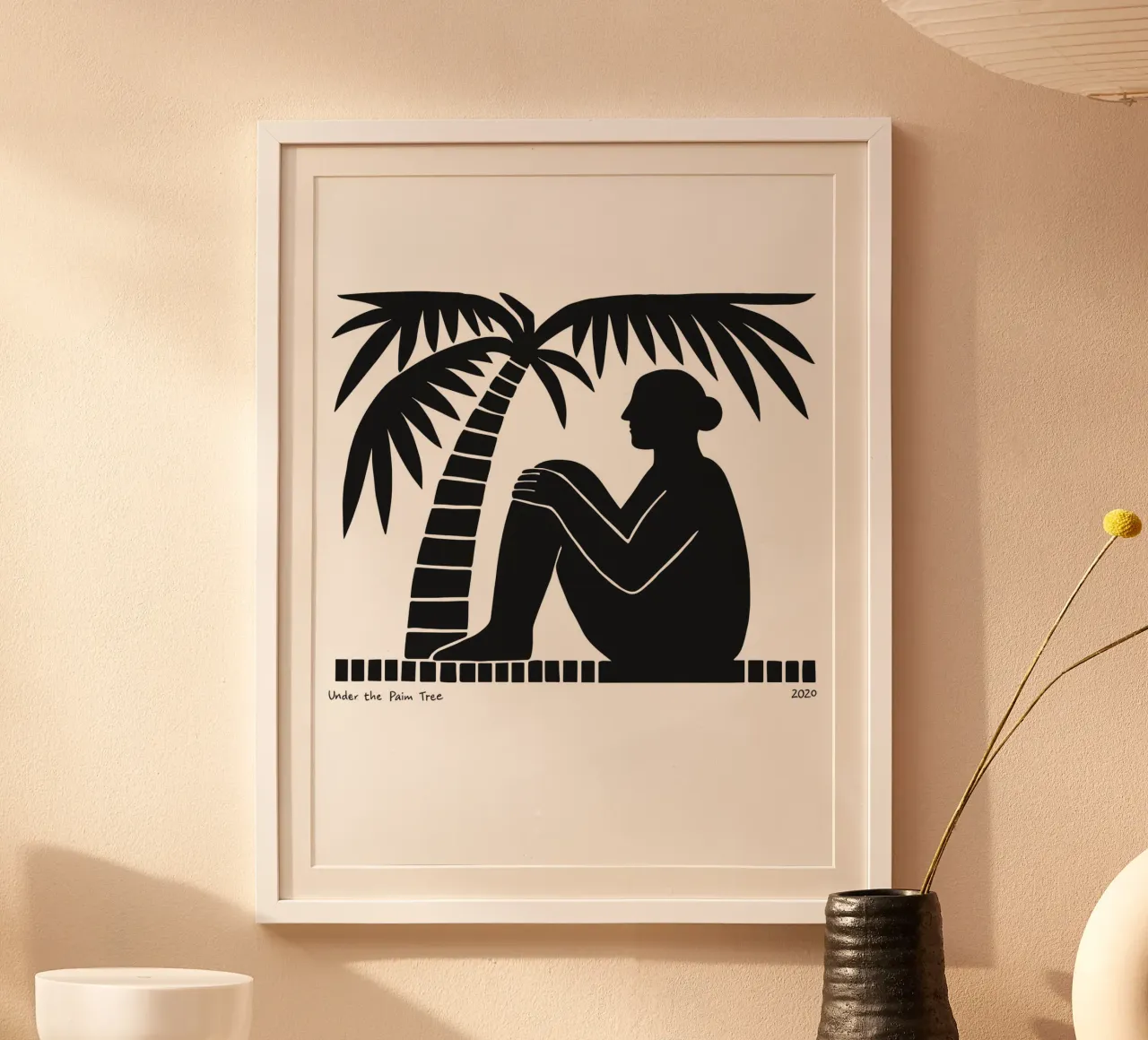 Solitude Under the Palm poster con telaio in legno da ramosashop