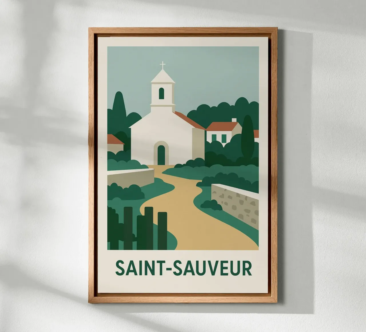 Saint-Sauveur - The discreet charm of the Île d'Yeu canvas with Floater frame by JETLAG | affiches voyage