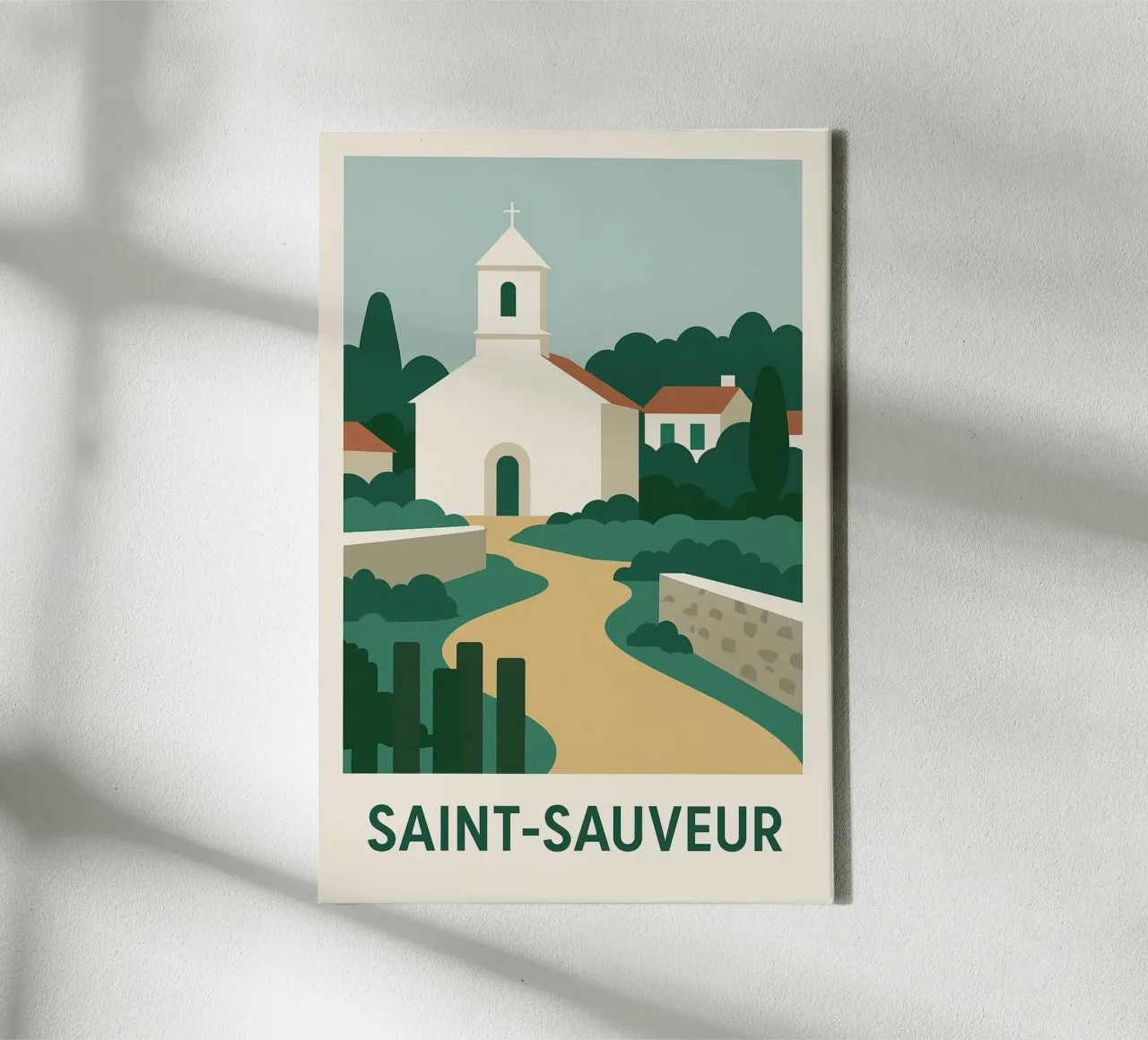 Saint-Sauveur - The discreet charm of the Île d'Yeu canvas with Floater frame by JETLAG | affiches voyage