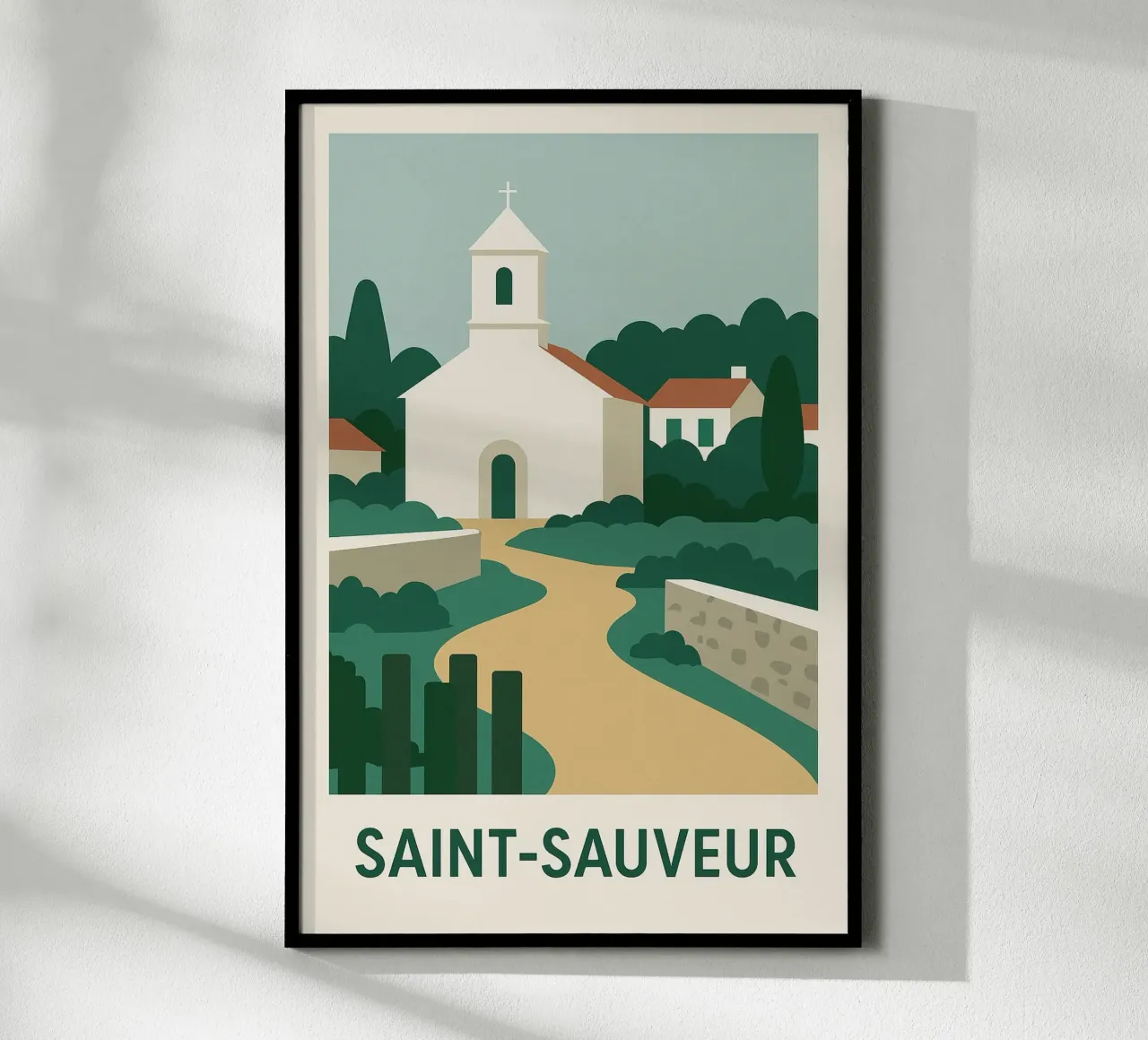 Saint-Sauveur - Il fascino discreto dell'île d'Yeu poster con telaio in alluminio da JETLAG | affiches voyage