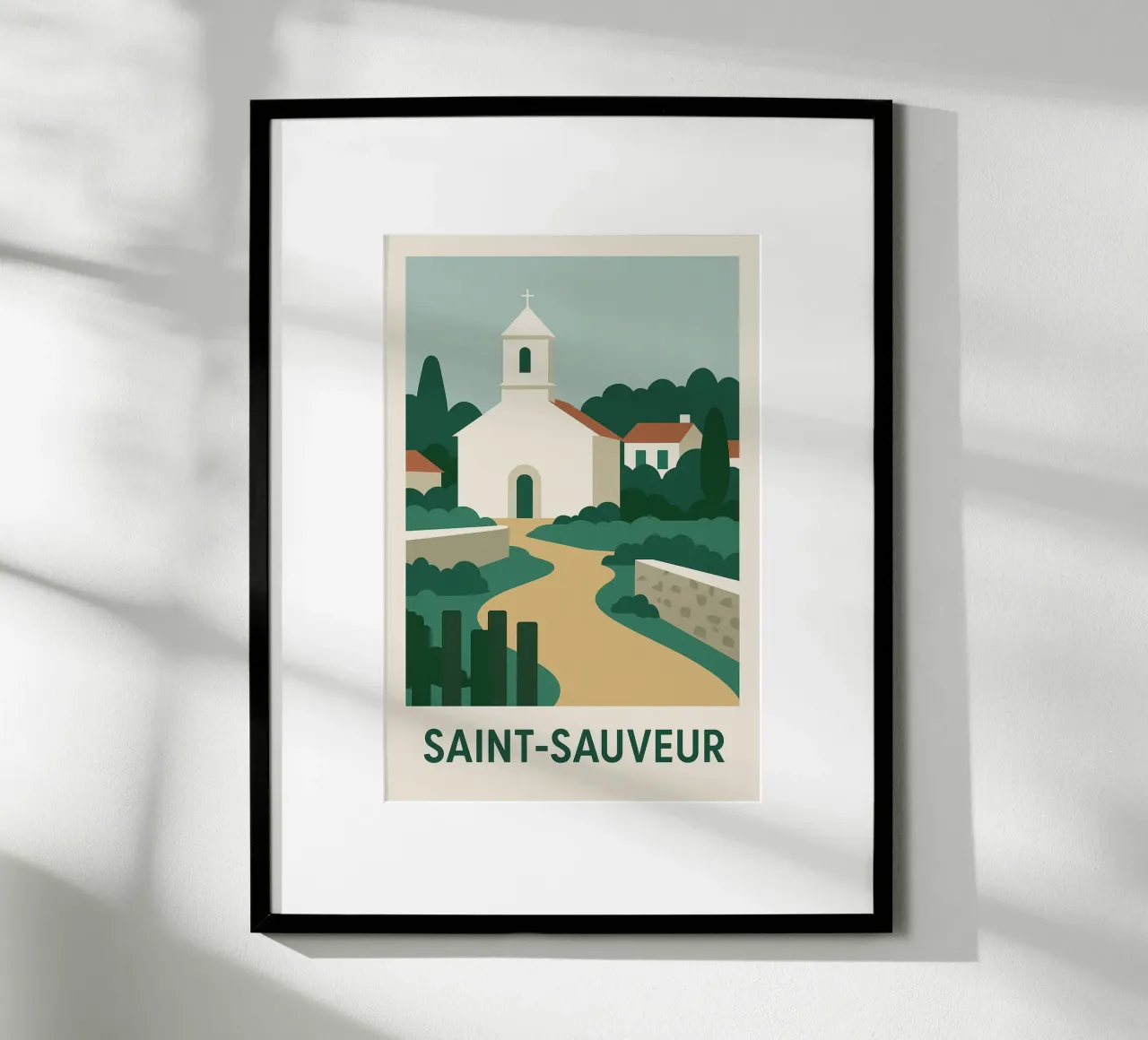 Saint-Sauveur - Il fascino discreto dell'île d'Yeu poster con telaio in alluminio da JETLAG | affiches voyage