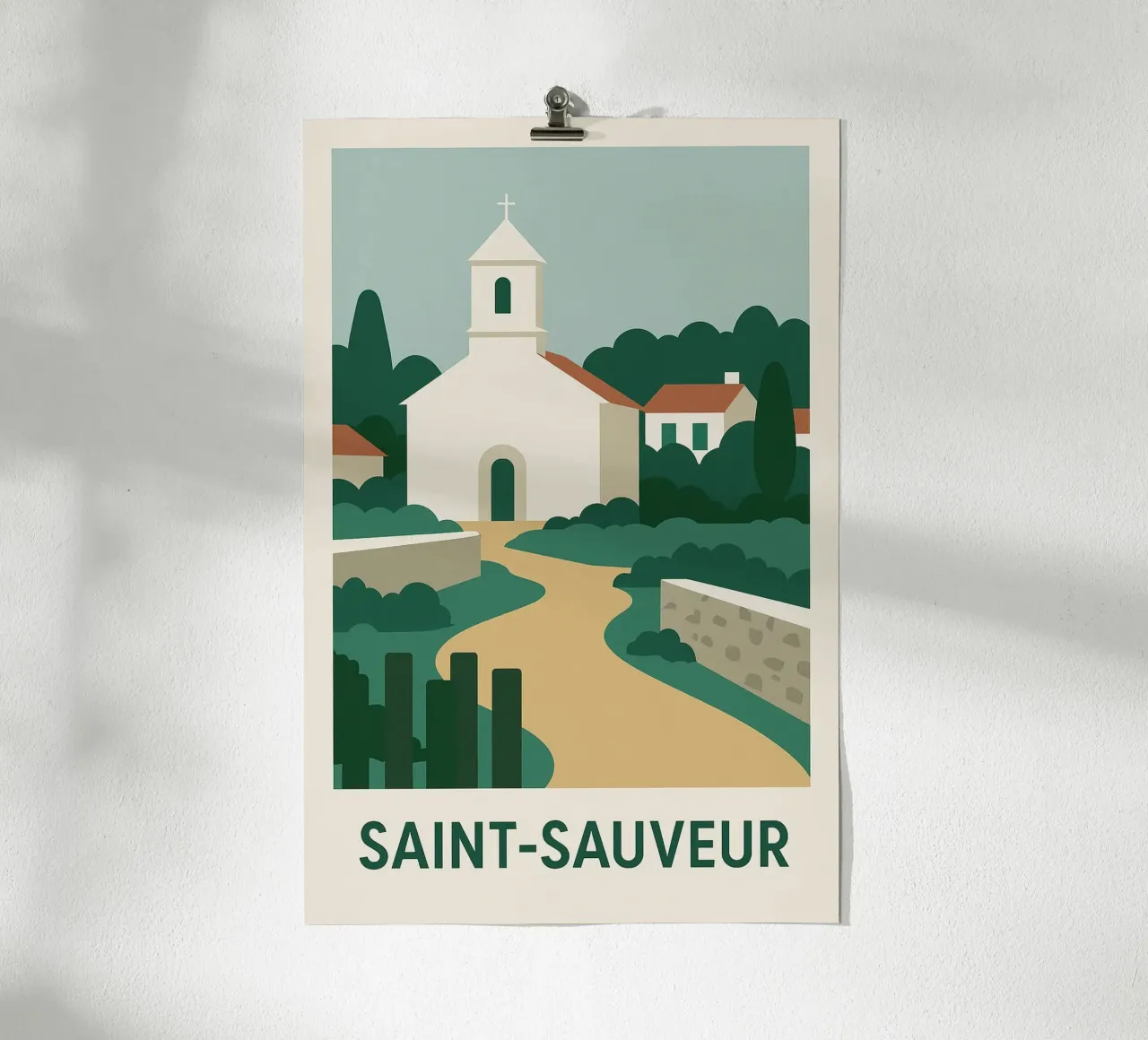 Saint-Sauveur - Il fascino discreto dell'île d'Yeu poster con telaio in alluminio da JETLAG | affiches voyage