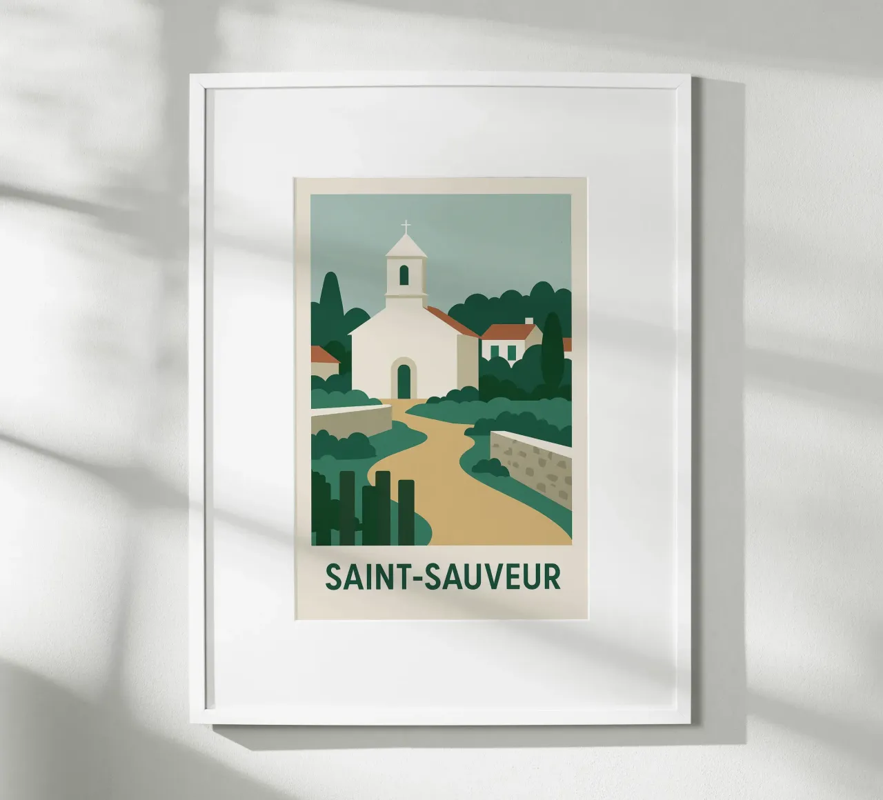 Saint-Sauveur - Il fascino discreto dell'île d'Yeu poster con telaio in alluminio da JETLAG | affiches voyage