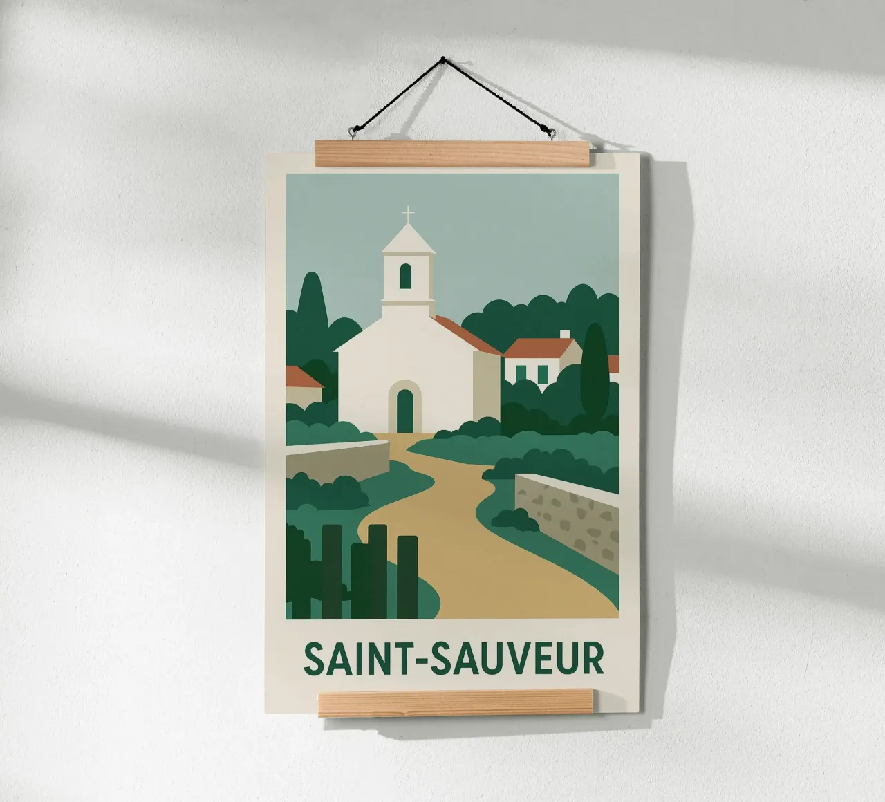Saint-Sauveur - Il fascino discreto dell'île d'Yeu poster con telaio in alluminio da JETLAG | affiches voyage