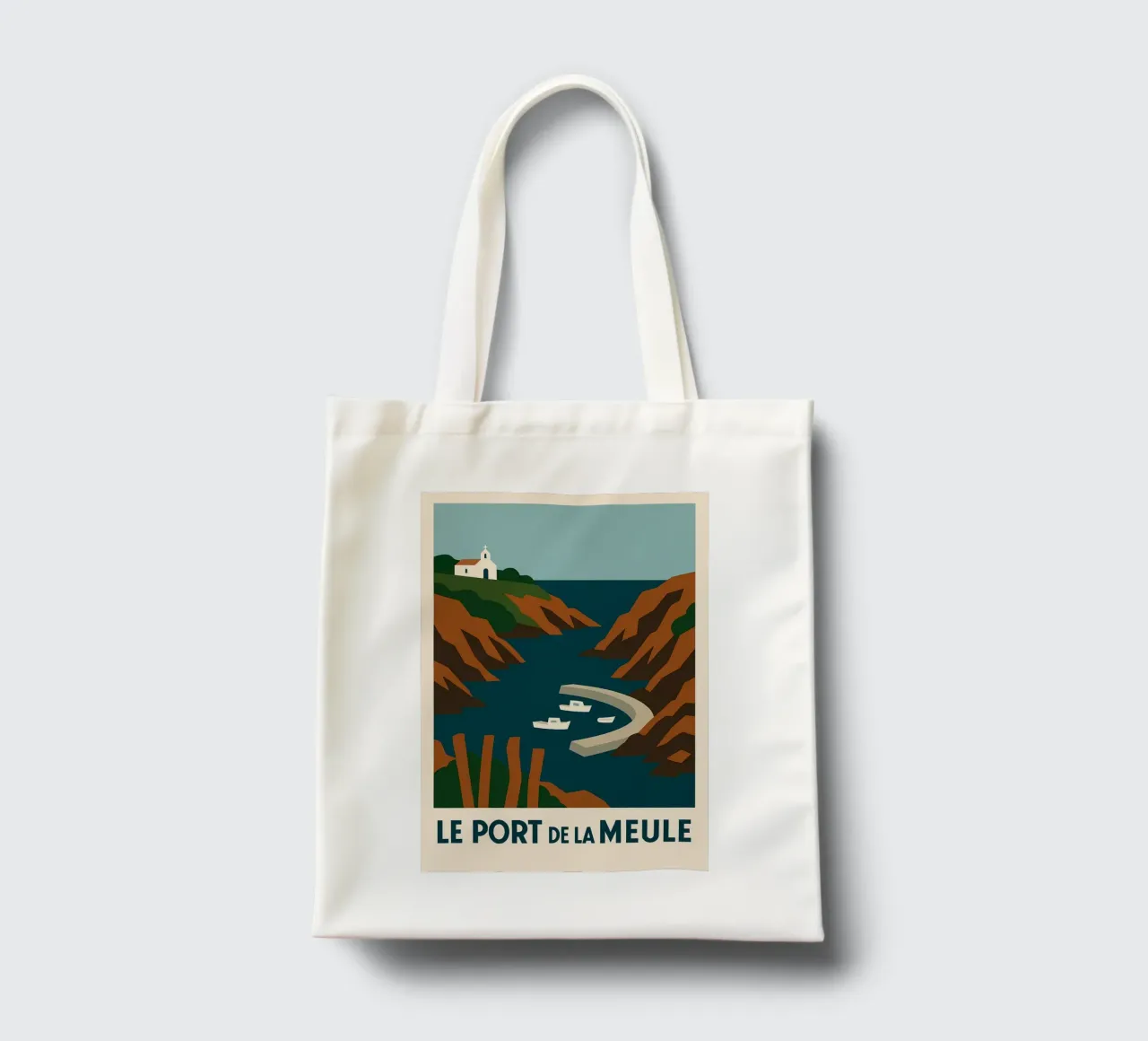 Le Port de la Meule - Graphic serenity on the Ile d'Yeu tote bag by JETLAG | affiches voyage