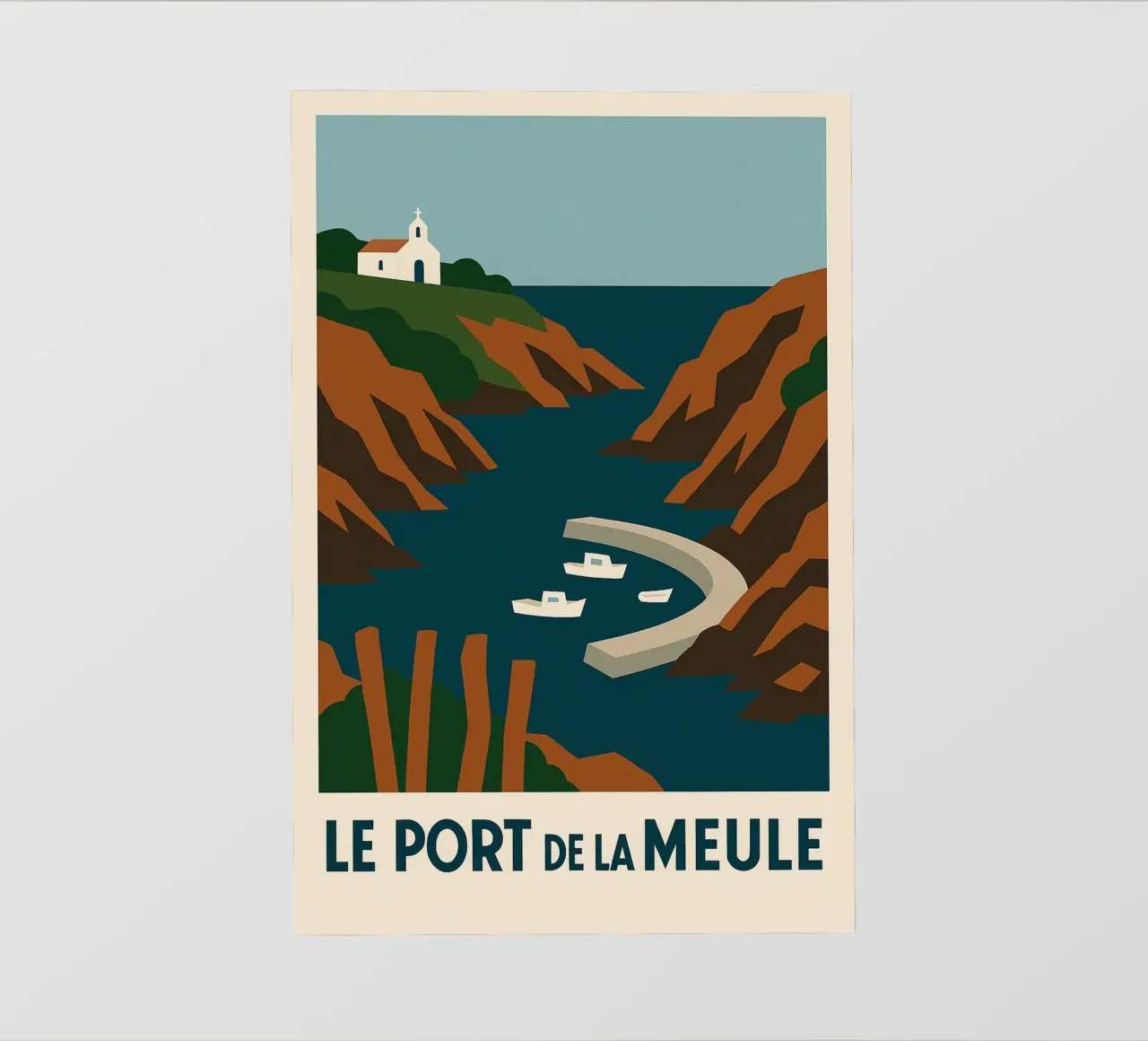Le Port de la Meule - Graphic serenity on the Ile d'Yeu photo wallpaper by JETLAG | affiches voyage