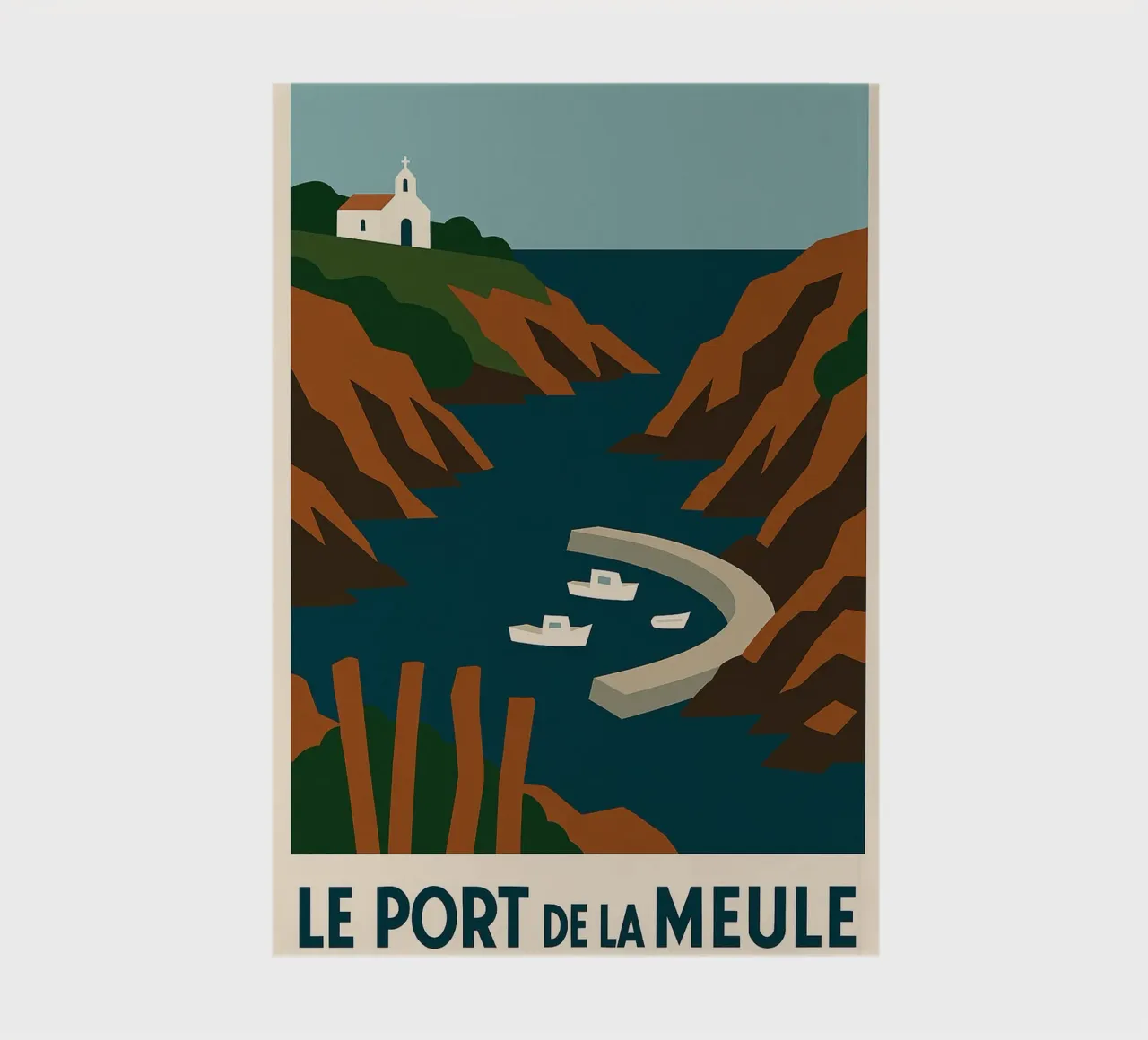 Le Port de la Meule - Graphic serenity on the Ile d'Yeu notebook by JETLAG | affiches voyage