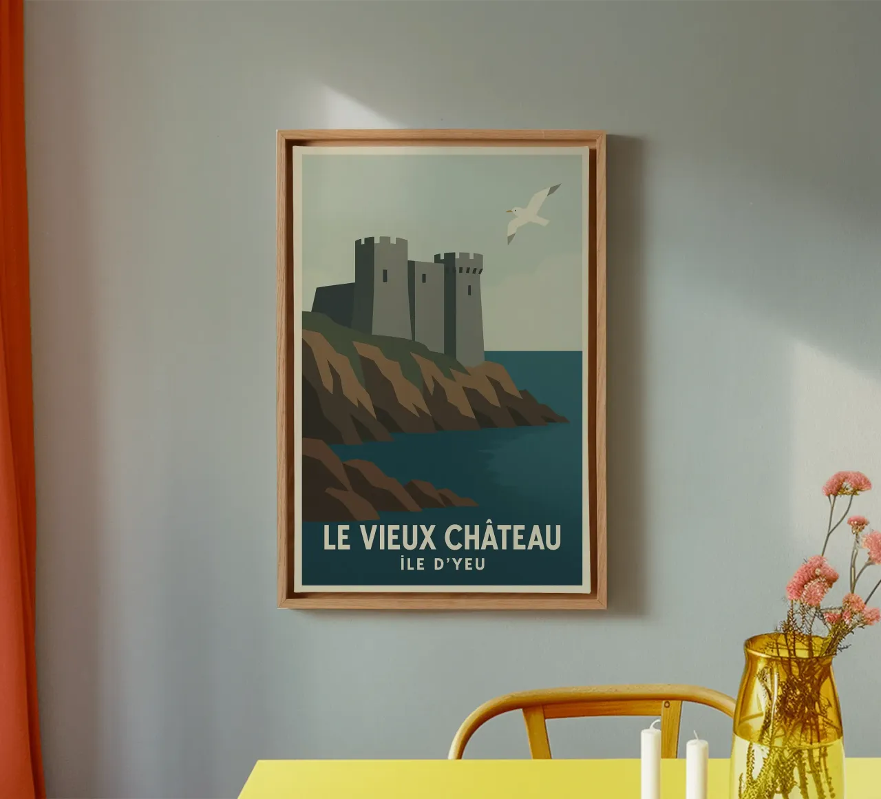 Le Vieux Château - Mystery and power on the Île d'Yeu canvas with Floater frame by JETLAG | affiches voyage