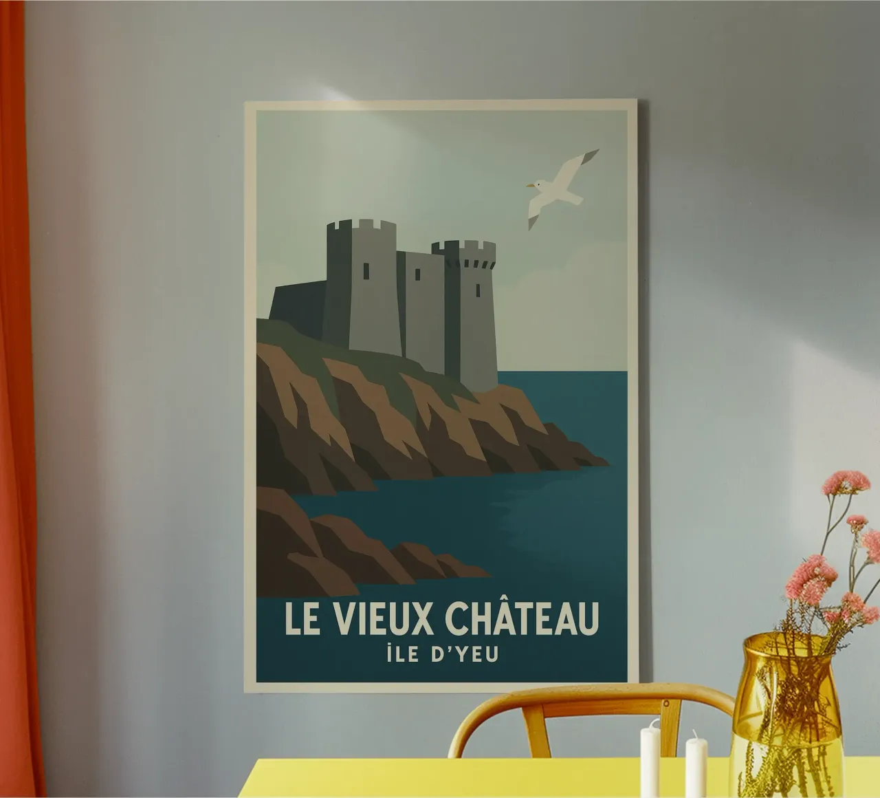 Le Vieux Château - Mystery and power on the Île d'Yeu canvas with Floater frame by JETLAG | affiches voyage